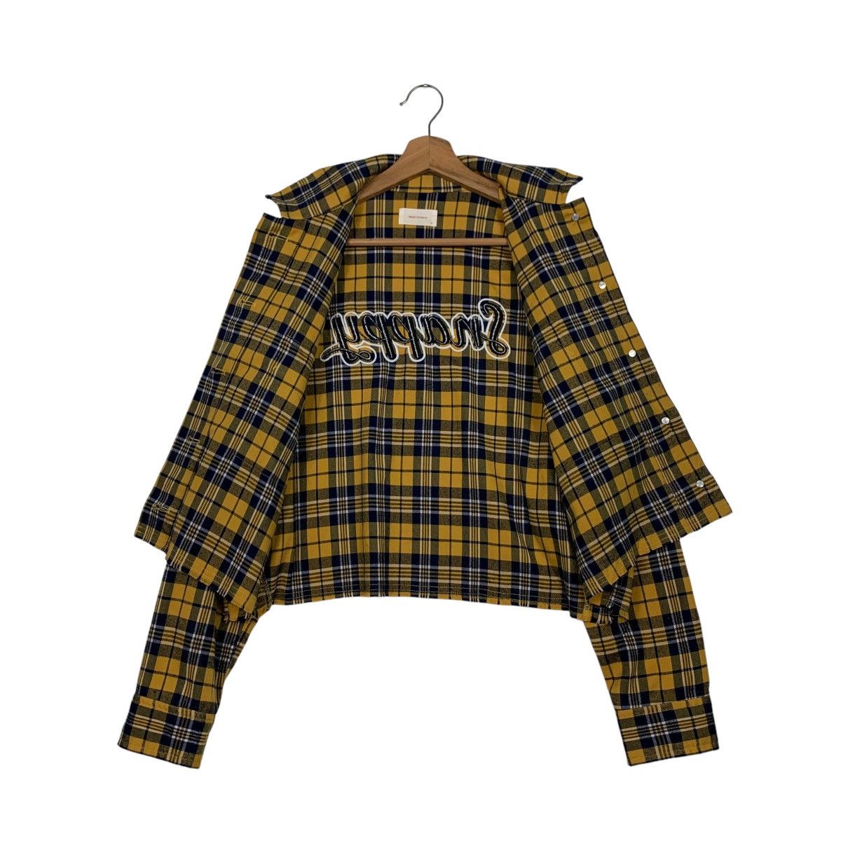 Japanese Brand REPIPI ARMARIO Yellow Check Crop Flannel Jacket #2600-C117 Size M / US 6-8 / IT 42-44 - 11 Thumbnail