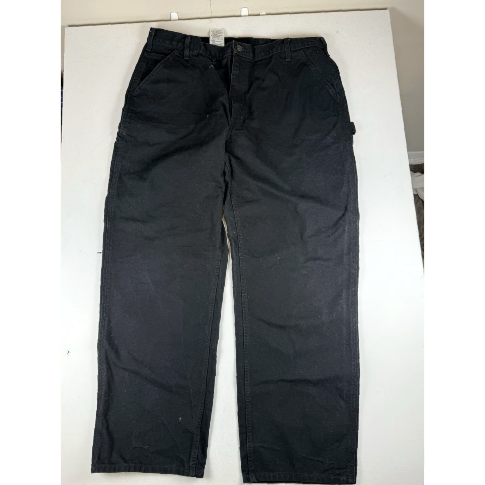 Carhartt VINTAGE Carhartt Pants Mens 40x34 Carpenter Black Distressed Canvas 34 Inseam Workwear Straight Mens USA Carpentry 40 34 Black Size US 37 - 3 Thumbnail