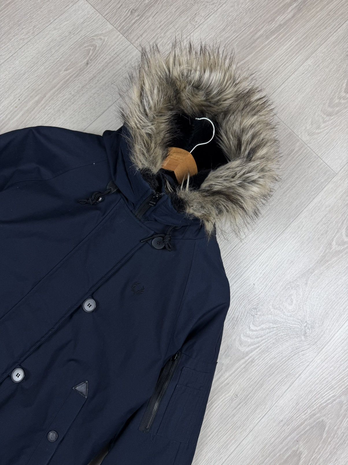 Fred Perry Fred Perry Women's Parker Jacket Navy Blue Size 8 Fur Hood Size M / US 6-8 / IT 42-44 - 2 Thumbnail