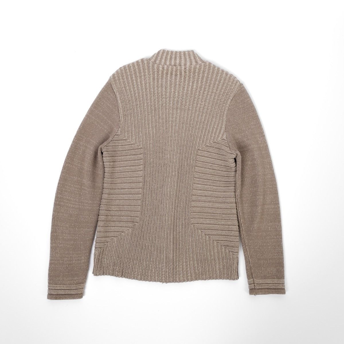Other Skovhuus Beige Zip Sweater Rib Knit Made in Denmark Cardigan Size L / US 10 / IT 46 - 4 Thumbnail