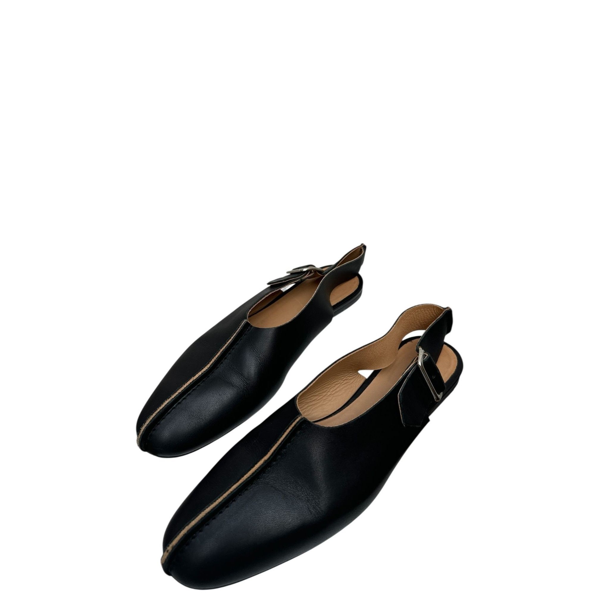 Jil Sander Black Leather Flat Shoes Size US 9 / IT 39 - 1 Thumbnail
