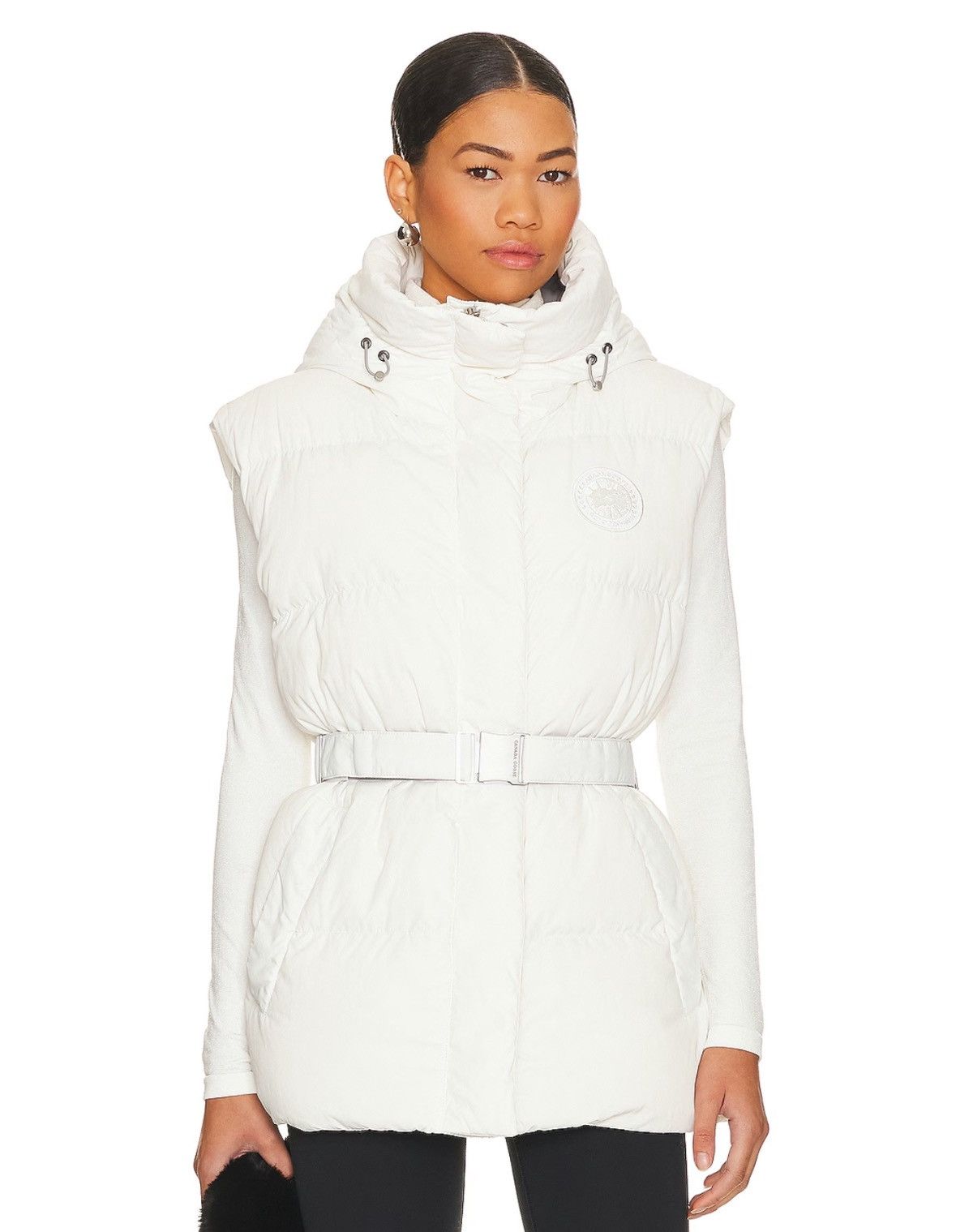 Canada Goose Canada G00se Rayla Belted/Hooded Northstar White Puffer Vest Size S / US 4 / IT 40 - 8 Thumbnail
