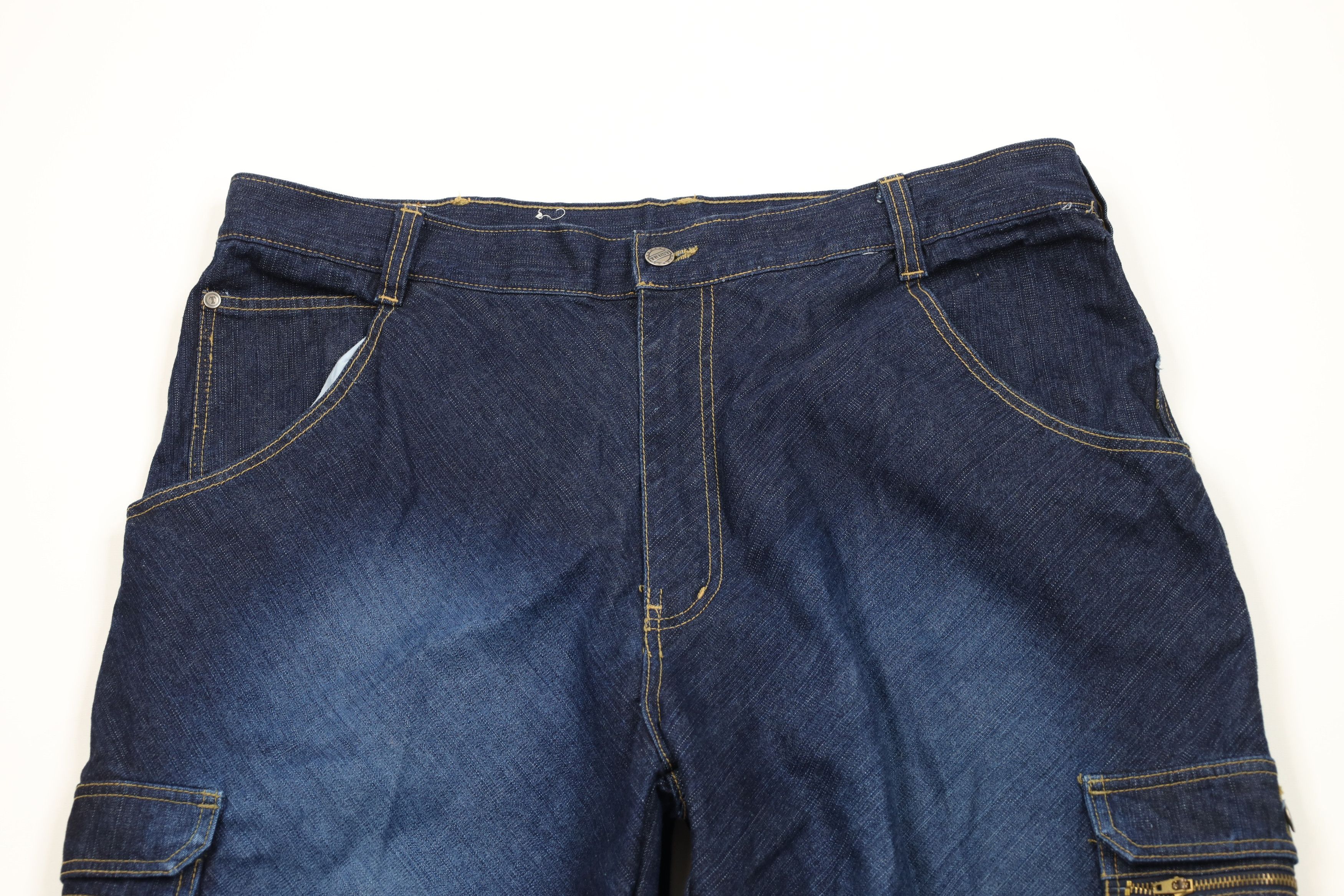 Vintage Vintage 90s Y2K Streetwear Baggy Wide Leg Cargo Denim Jeans Size US 40 / EU 56 - 2 Thumbnail