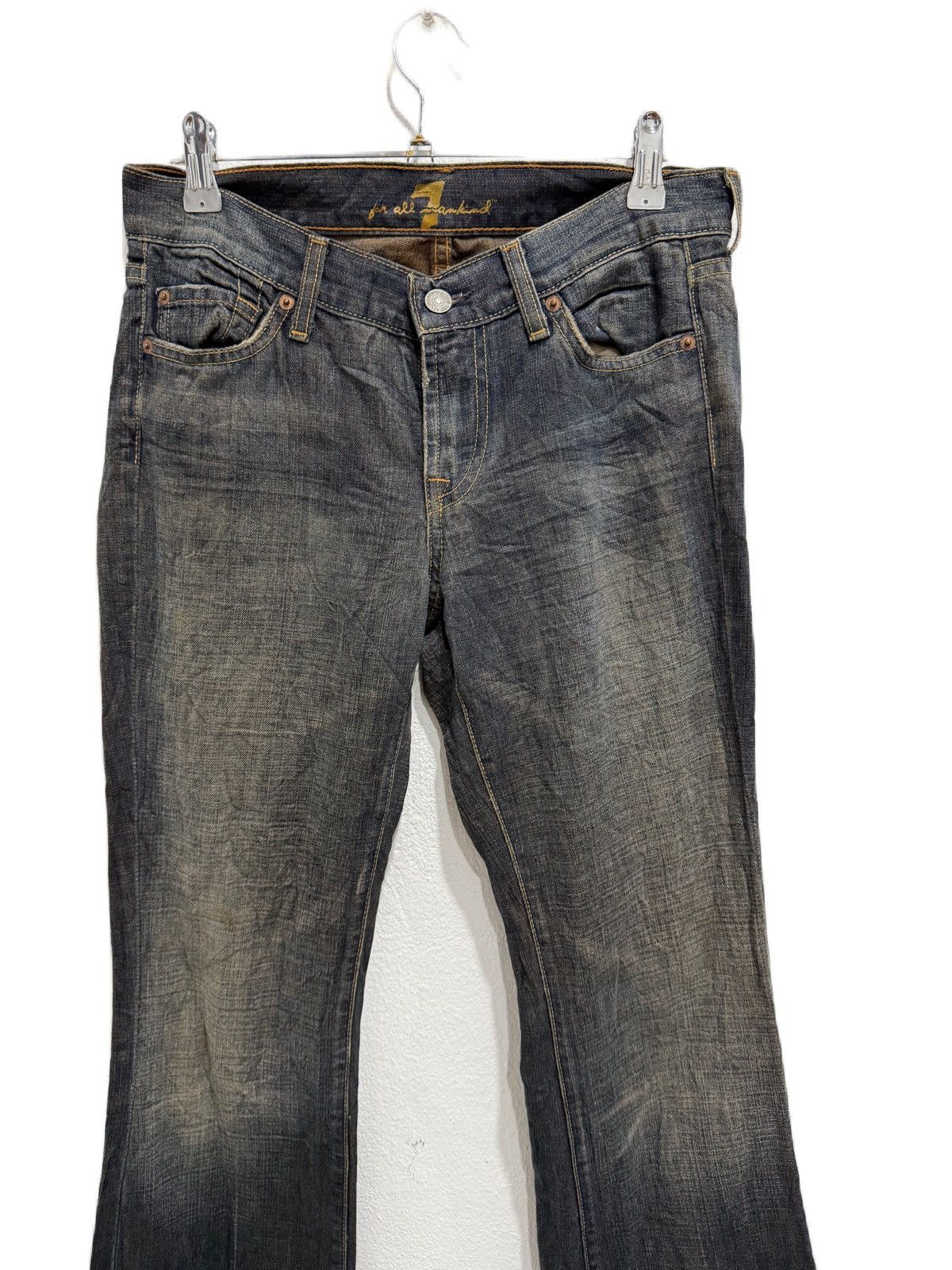 7 For All Mankind × The Great China Wall Flare Denim 7 For All Mankind Distress Style Made in USA Size US 31 - 3 Thumbnail