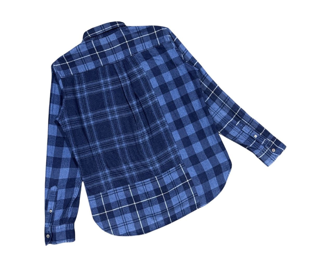 Beams Japan Vtg🔥Beams Japan Checked Patchwork Oxford Shirt Size US S / EU 44-46 / 1 - 13 Thumbnail