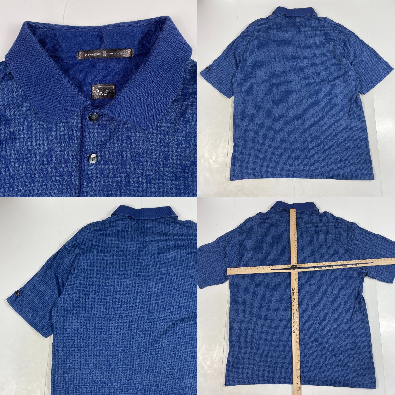 Nike Nike Polo Shirt Mens Large Blue Tiger Woods Geometric Short Sleeve Golf Outdoors Size US L / EU 52-54 / 3 - 8 Thumbnail