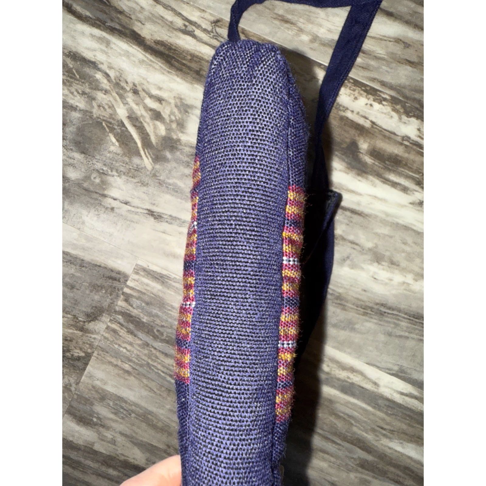 Vintage Unbranded Crossbody Bag Fabric Small 8x8 Blue Striped Travel Casual Adjustable Strap Womens Bags Size ONE SIZE - 5 Thumbnail