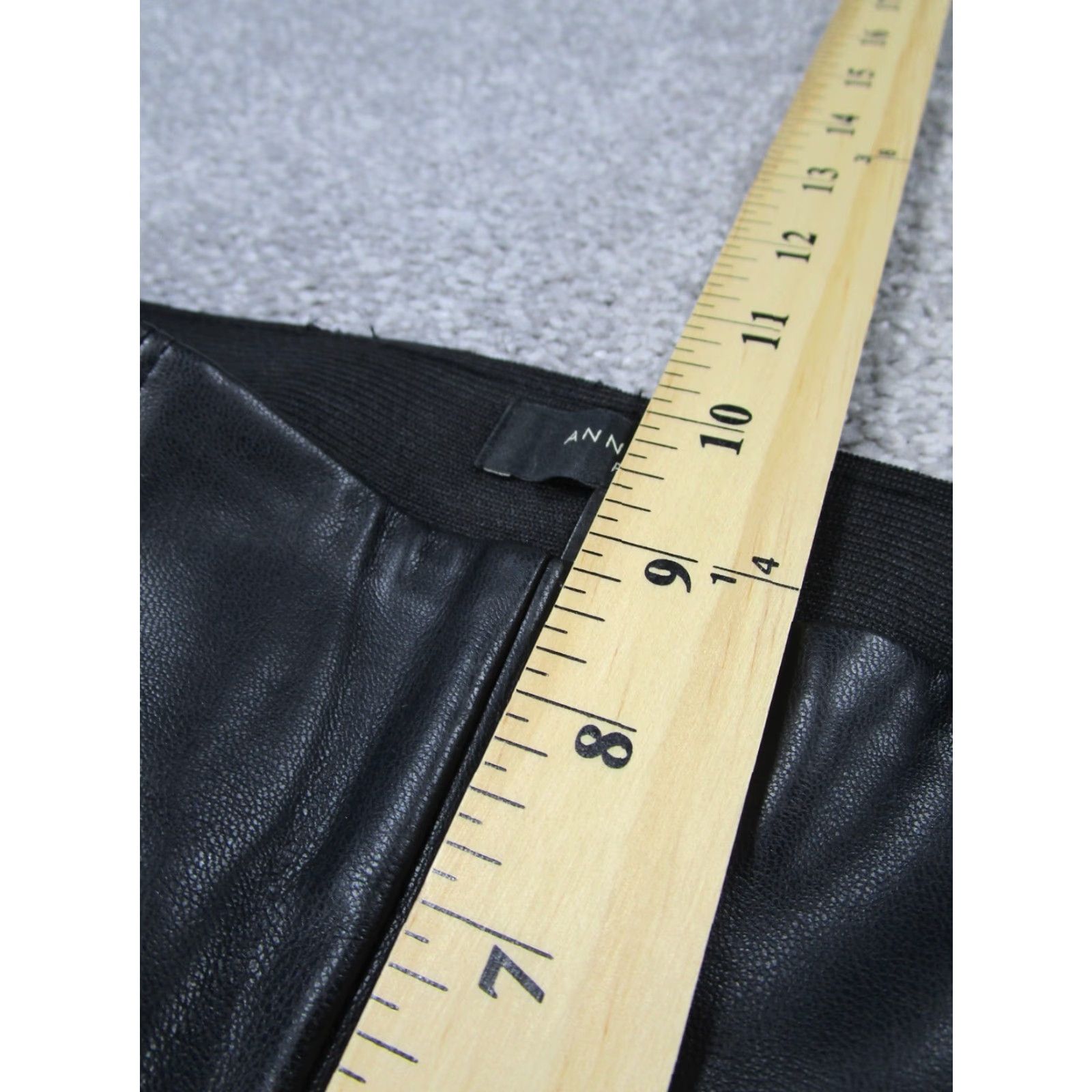 Ann Taylor VINTAGE Ann Taylor Leggings Women 00P Black Stretch Pleather Front Casual Ankle Womens Size 24" / US 00 / IT 34 - 5 Thumbnail