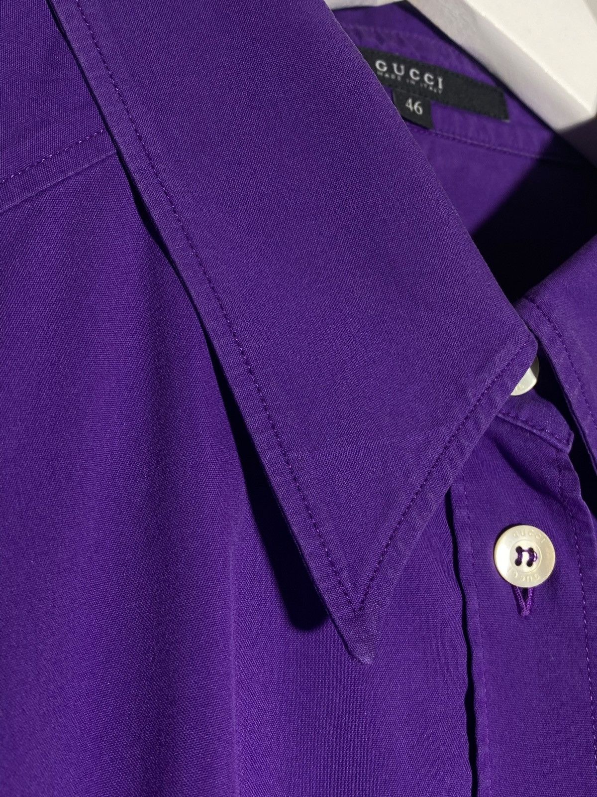 Gucci × Vintage Vintage Gucci Women’s purple Button Up Shirt Size 46 Size L / US 10 / IT 46 - 6 Thumbnail