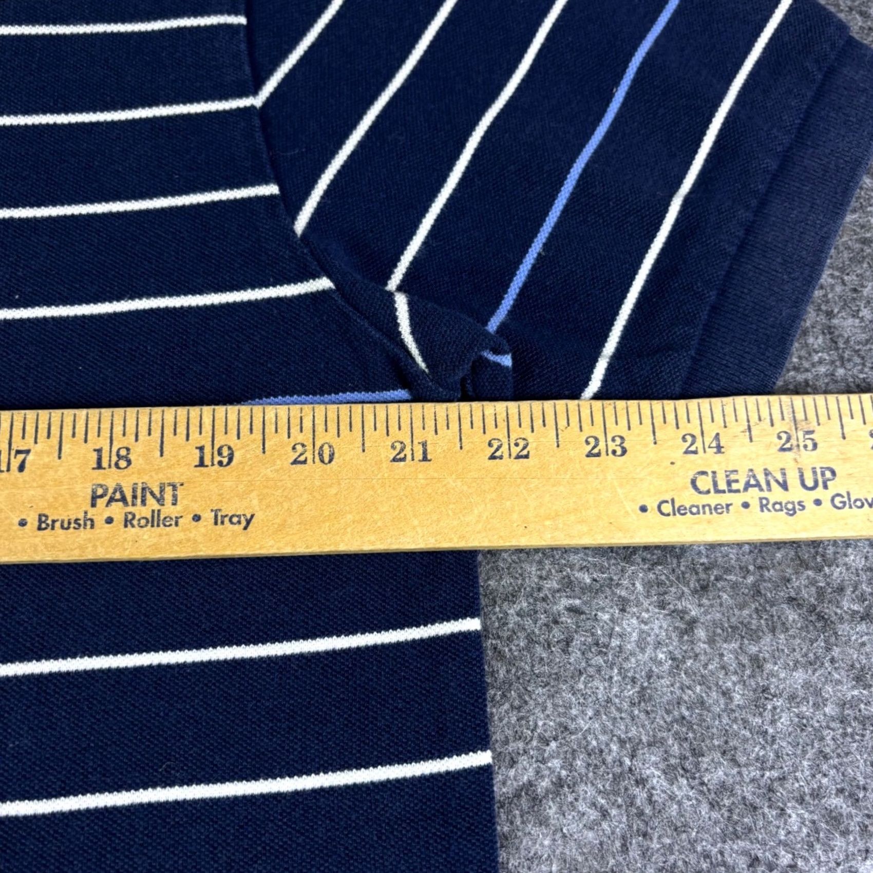 Polo Ralph Lauren Polo Ralph Lauren Shirt Polo Blue Striped Short Sleeve Pique Navy Mens Large casual, Golf, 90s, Classic Fit Size US L / EU 52-54 / 3 - 3 Thumbnail