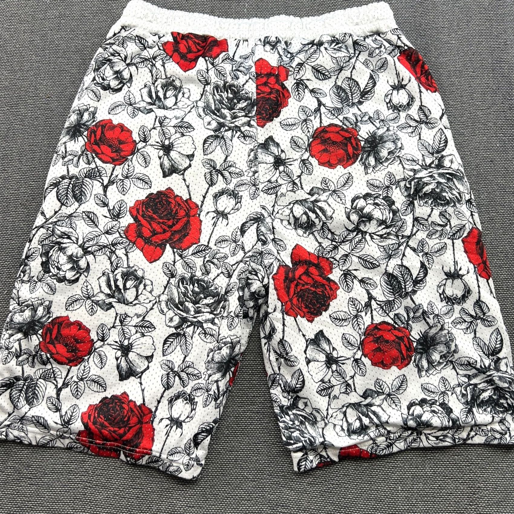 Pyrex Vision PYREX Vision Virgil Abloh Mens Shorts XL Basketball Black Dope Sports Roses Floral Pattern Athletic Drawstring Quick Dry Size US 36 / EU 52 - 5 Thumbnail