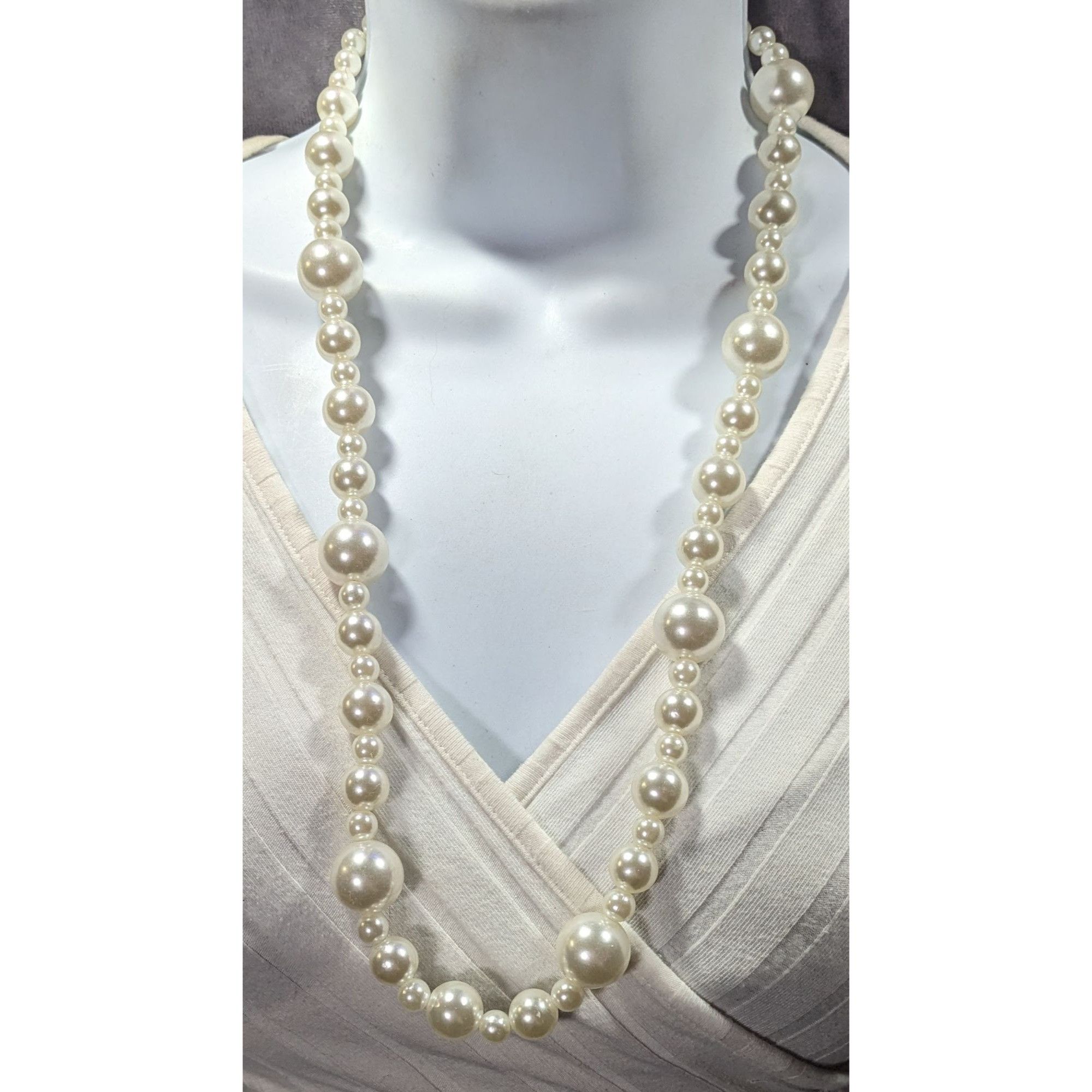 Other Chunky 80s Glam Style Faux Pearl Necklace Size ONE SIZE - 4 Thumbnail