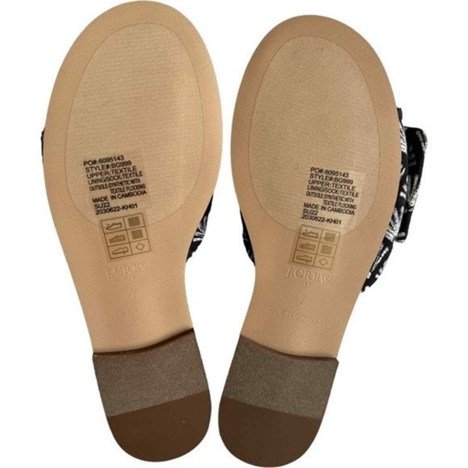 J.Crew J.Crew Black Ivory Printed Knot Slide Sandals, US7 Size US 7 / IT 37 - 8 Thumbnail
