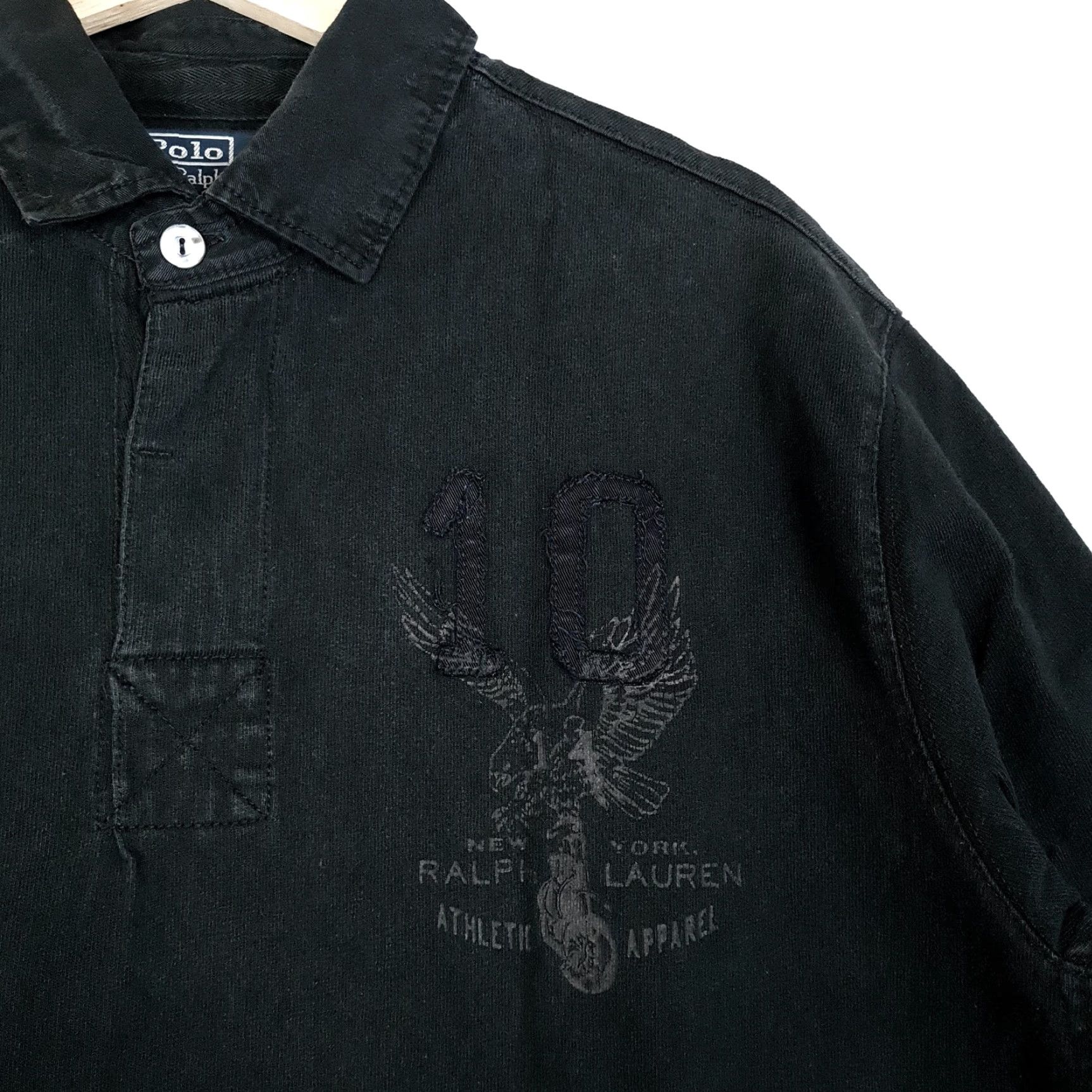 Polo Ralph Lauren VINTAGE Polo Ralph Lauren Polo Shirt Mens XL Black RL Athletic Eagle 10 Embroidered Size US XL / EU 56 / 4 - 4 Thumbnail