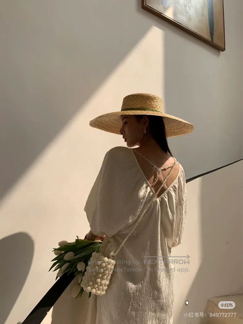 Chanel Chanel Green webbing large wide-brimmed straw hat Size ONE SIZE - 8 Thumbnail