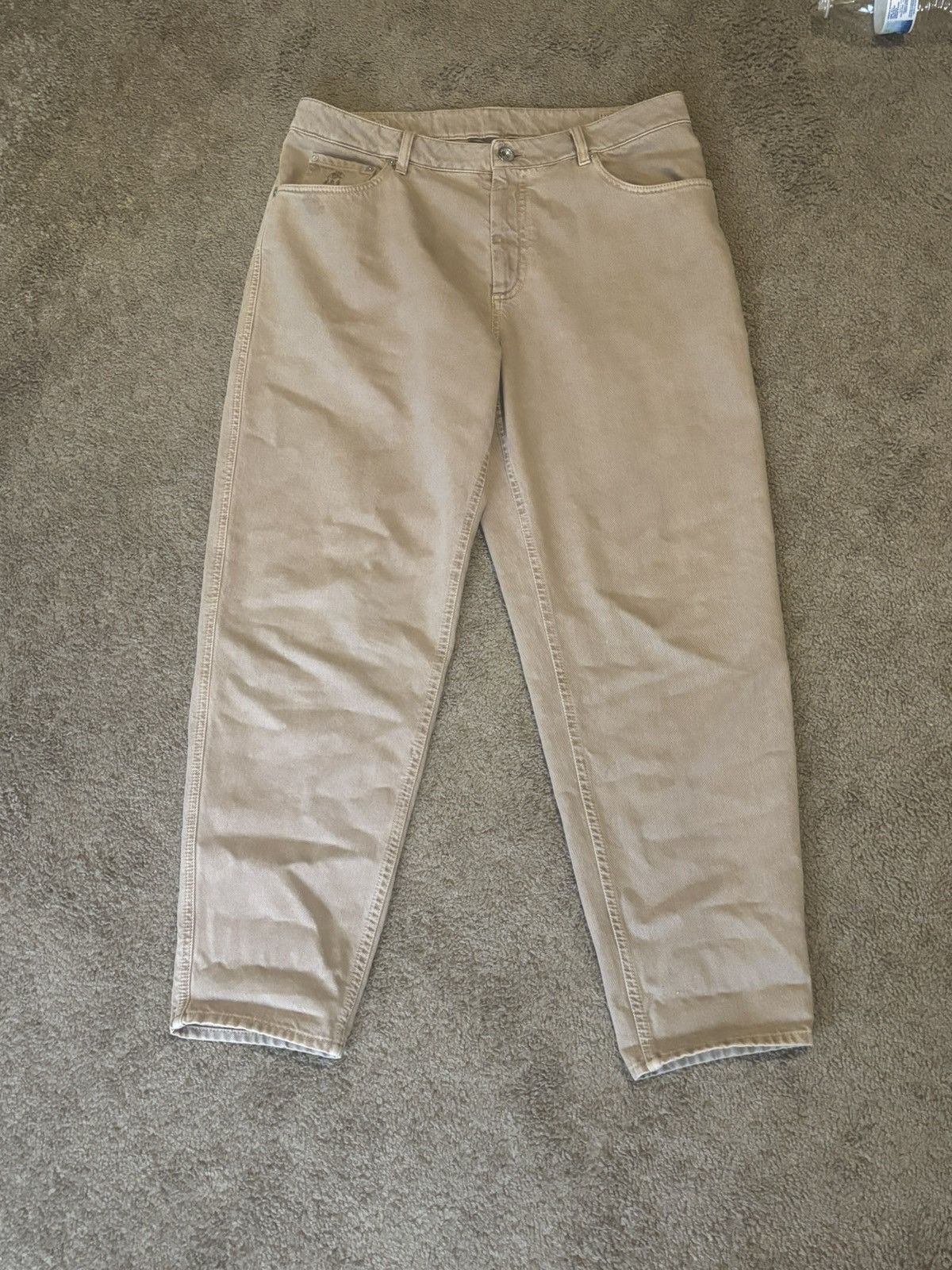 Brunello Cucinelli Brunello Tan Jeans Size US 34 / EU 50 - 1 Thumbnail
