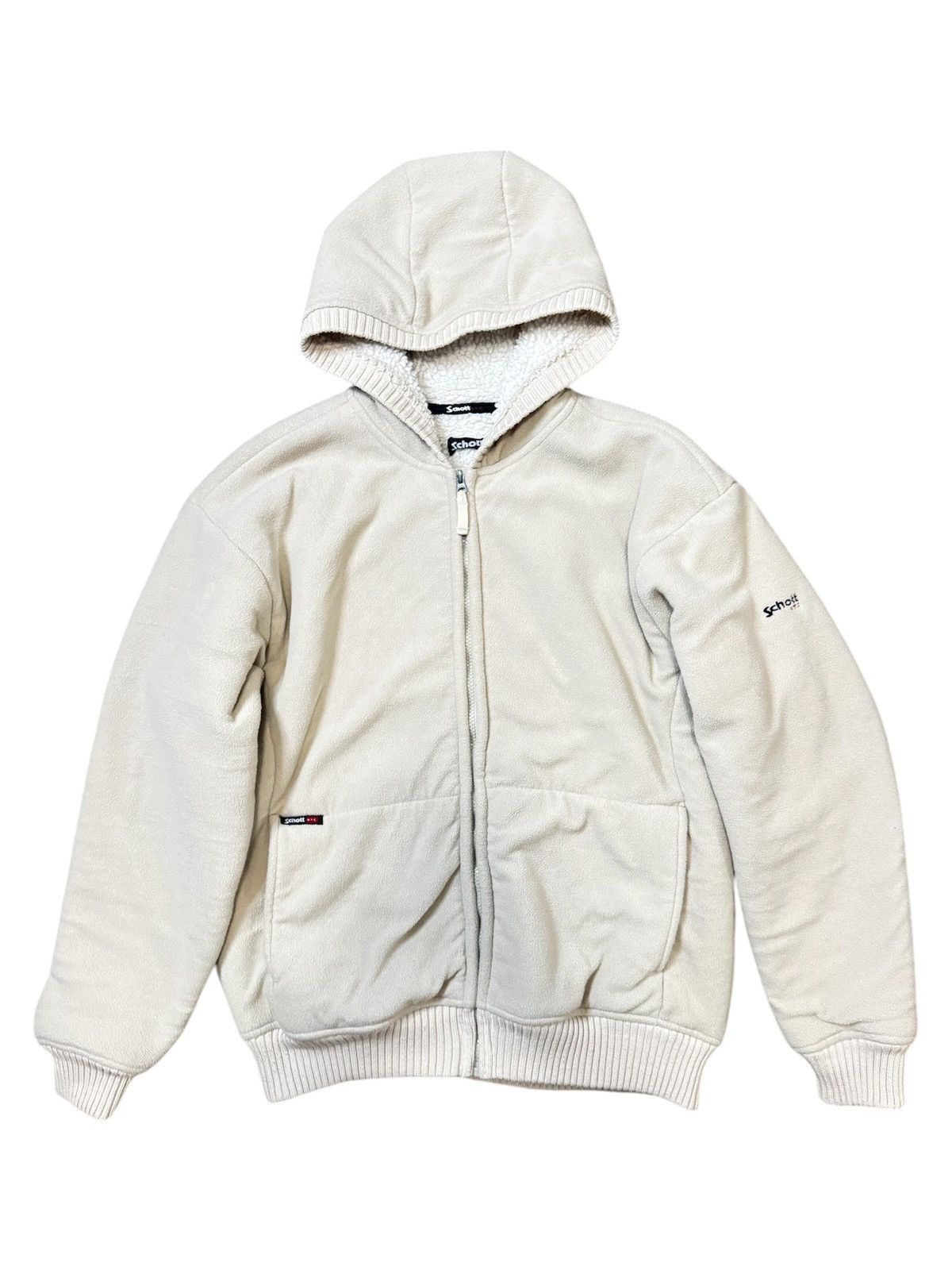 Schott × Vintage Vintage Y2K Schott Sherpa Fleece Zip Hoodie Jacket Size US M / EU 48-50 / 2 - 2 Thumbnail