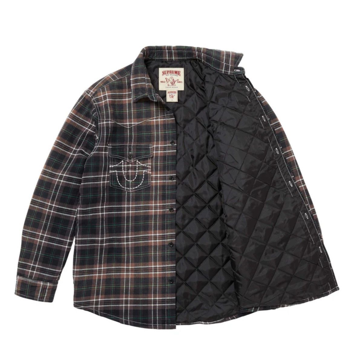 Supreme × True Religion Size Large Supreme True Religion Quilted Plaid Flannel Shirt Size US L / EU 52-54 / 3 - 2 Thumbnail
