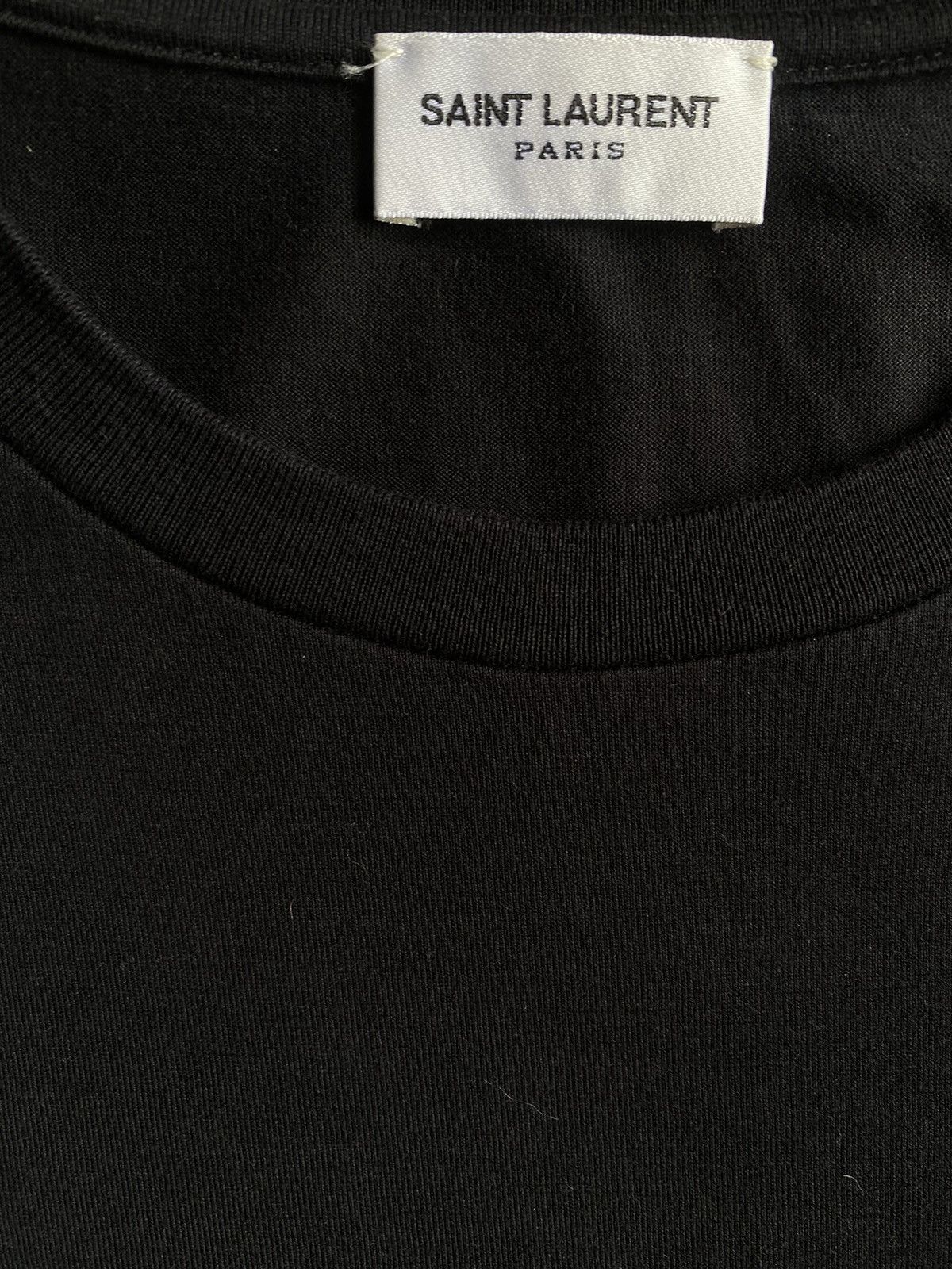 Saint Laurent Paris SLP Logo Oversize Cropped T Shirt Size XS / US 0-2 / IT 36-38 - 4 Thumbnail