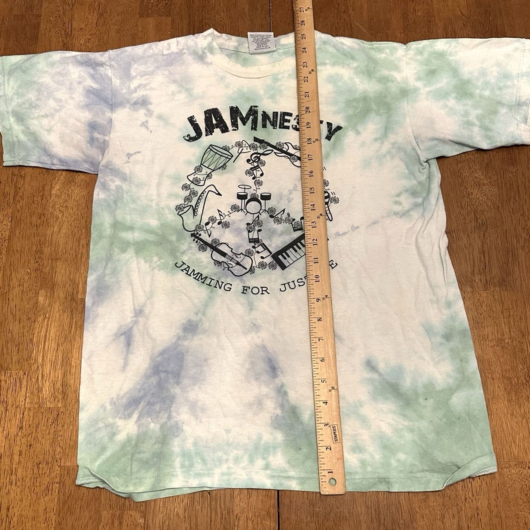 Vintage VINTAGE Tie Dye Music T Shirt JAMnesty Jamming For Justice Small Y2K Jensen Mens S Blue Size US S / EU 44-46 / 1 - 7 Thumbnail