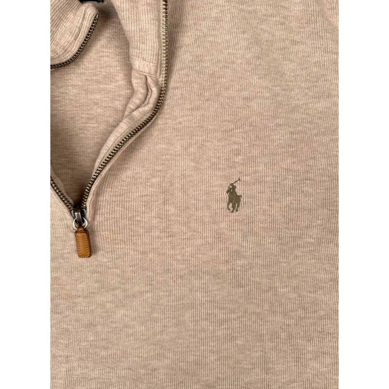 Ralph Lauren VINTAGE Polo Ralph Lauren Sweater Adult XL Beige 1/4 Zip Mock Neck Pony Size US XL / EU 56 / 4 - 6 Thumbnail