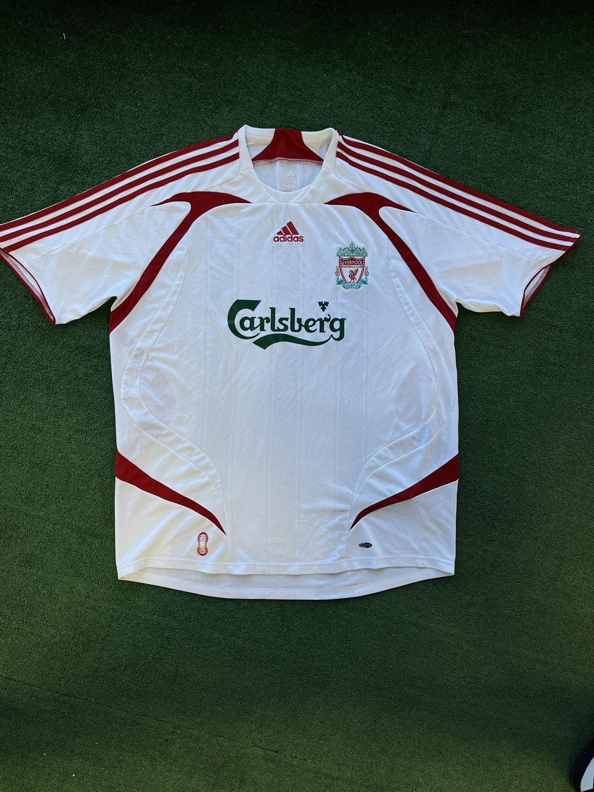 Pre-owned Adidas X Soccer Jersey Vintage Blokecore Adidas Liverpool Jersey Drill Y2k Football In White