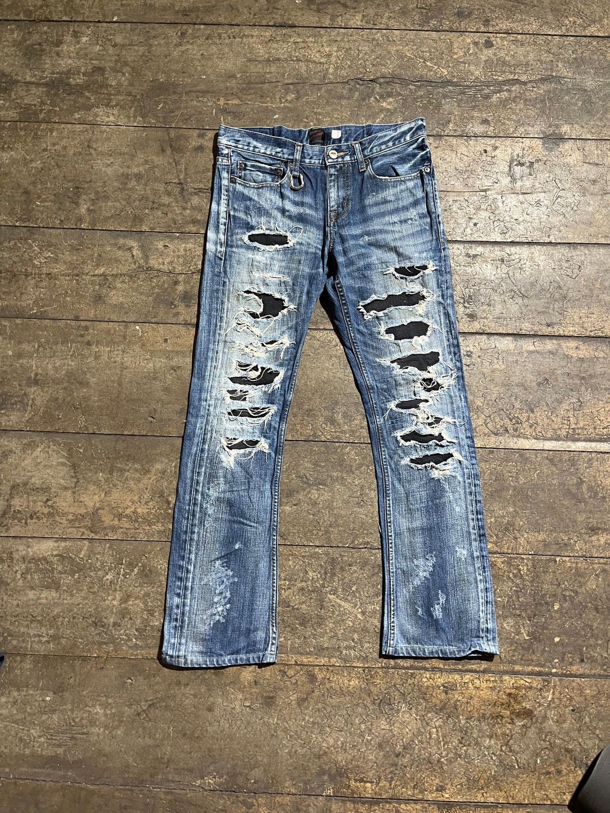 Japanese Brand Denim distressed jackrose vintage Size US 27 - 1 Thumbnail
