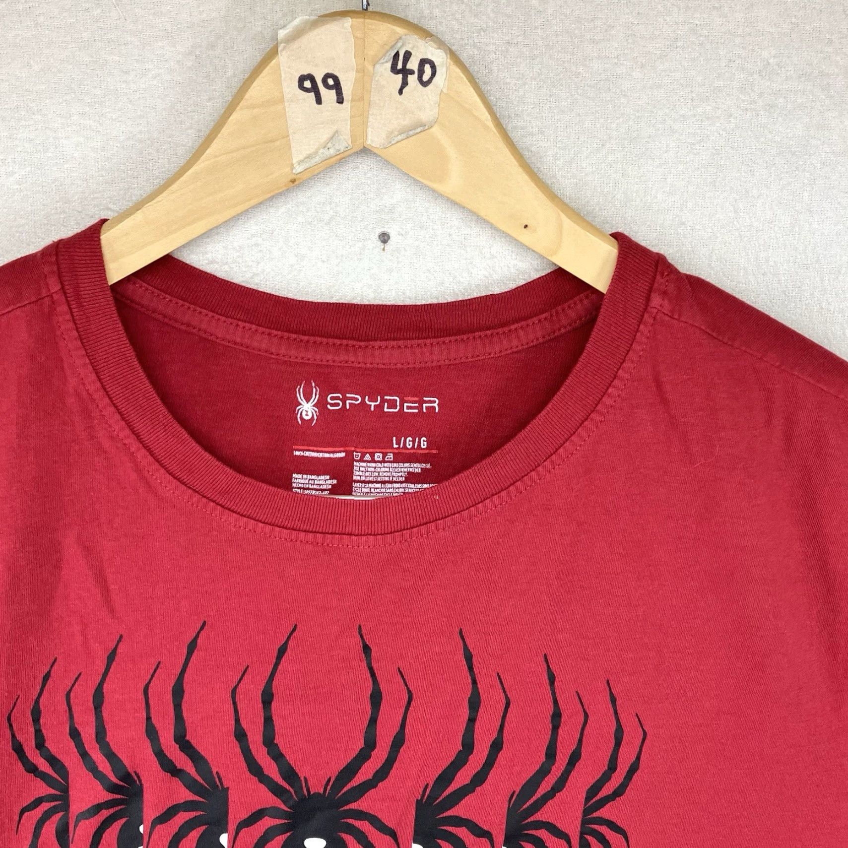 Spyder Spyder T-Shirt Men Large Red Graphic Print Crew Neck Short Sleeve Lightweight Breathable Casual Top Regular Fit Size US L / EU 52-54 / 3 - 6 Thumbnail