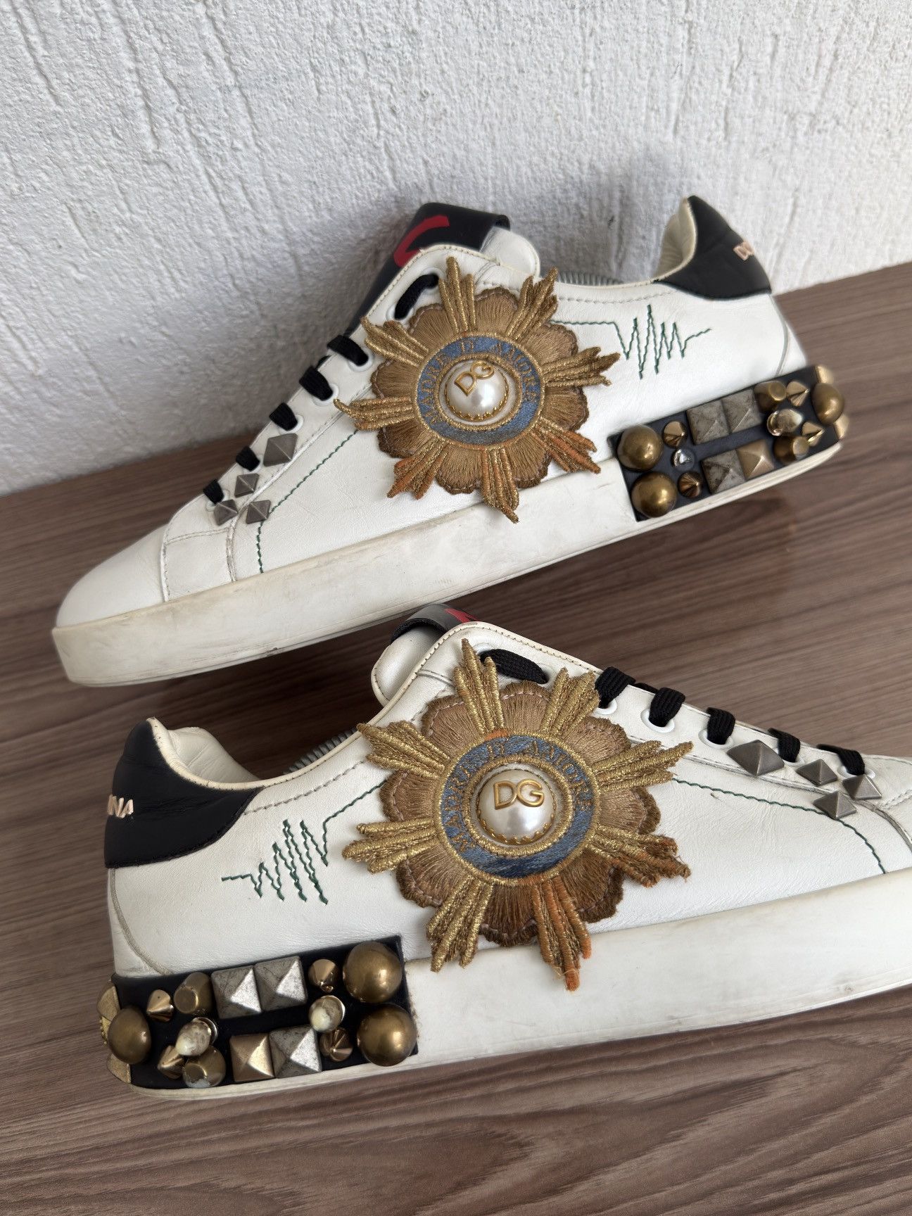 Dolce & Gabbana Portofino embellished studded sneaker Size US 9.5 / EU 42-43 - 15 Thumbnail