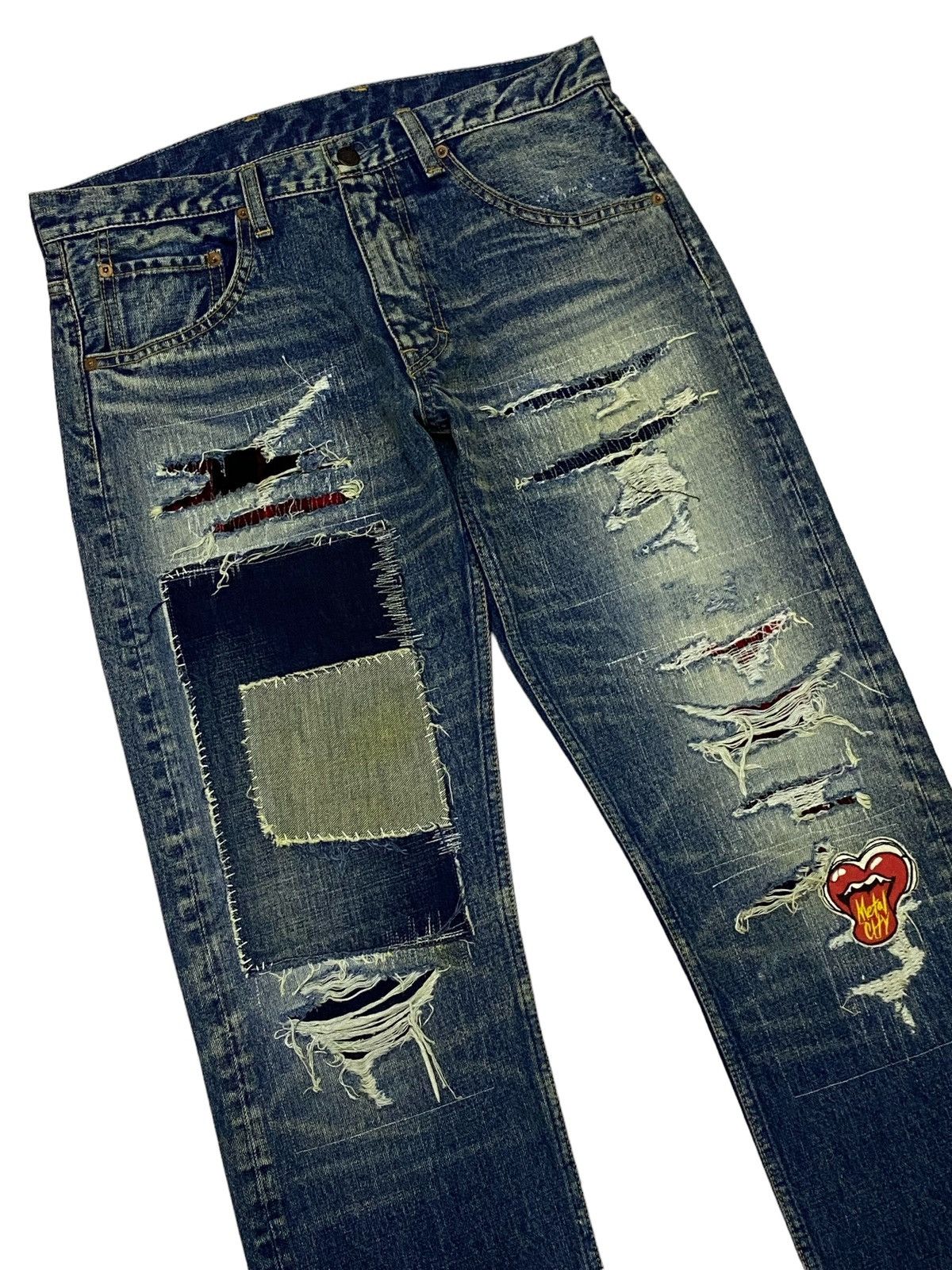 Hysteric Glamour × If Six Was Nine × Japanese Brand RNA Patchwork Distressed Denim Pants Size US 32 / EU 48 - 15 Thumbnail