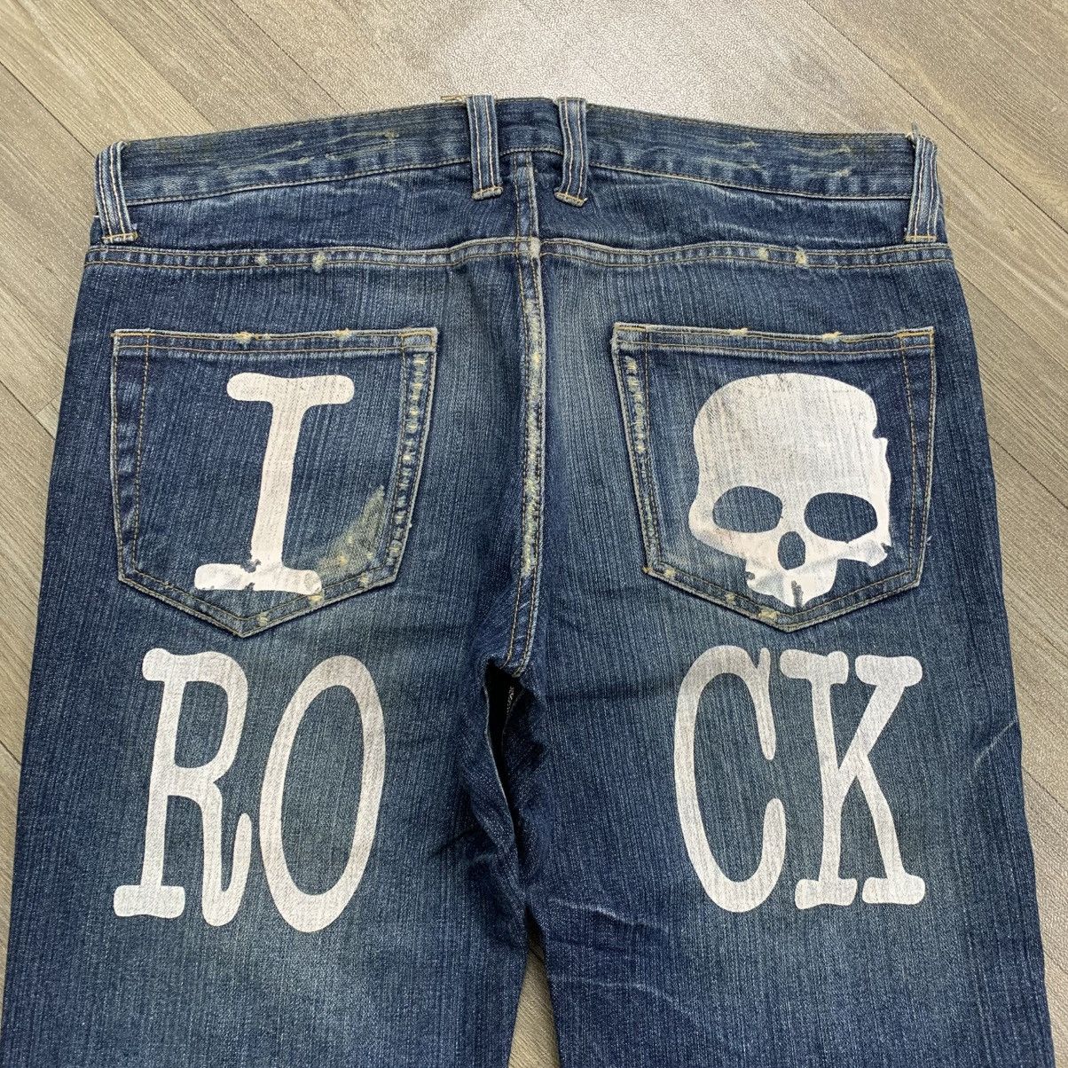If Six Was Nine × Japanese Brand × Le Grande Bleu (L.G.B.) Crazy Limited Distressed Skull Jeans Goa Gothic Punk LGB Size US 35 - 2 Thumbnail