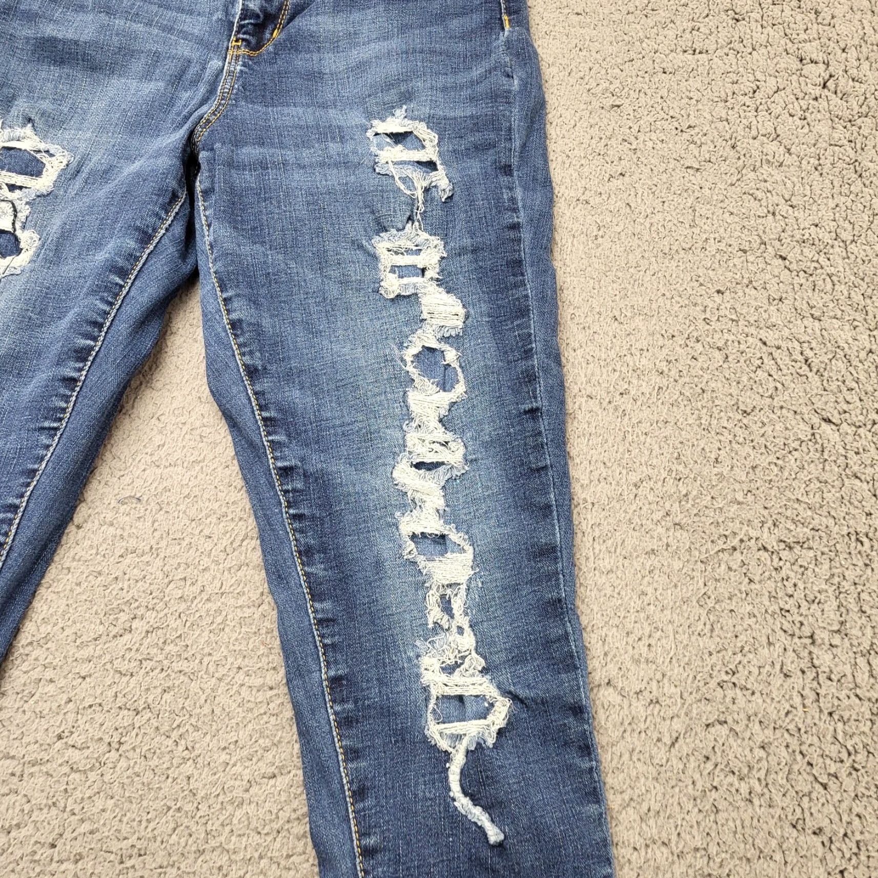 Vintage VINTAGE: NoBo Jeans Womens Size 13 Distressed Jeans Stretch High Rise Tapered Denim 28x26 Size 34" / US 12 / IT 48 - 3 Thumbnail