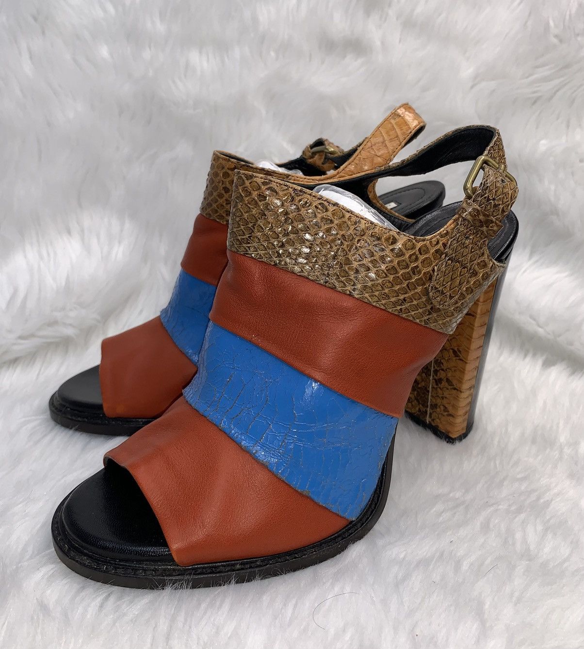 Dries Van Noten Dries Van Noten Snake Skin Heels Size US 9.5 / IT 39.5 - 2 Thumbnail