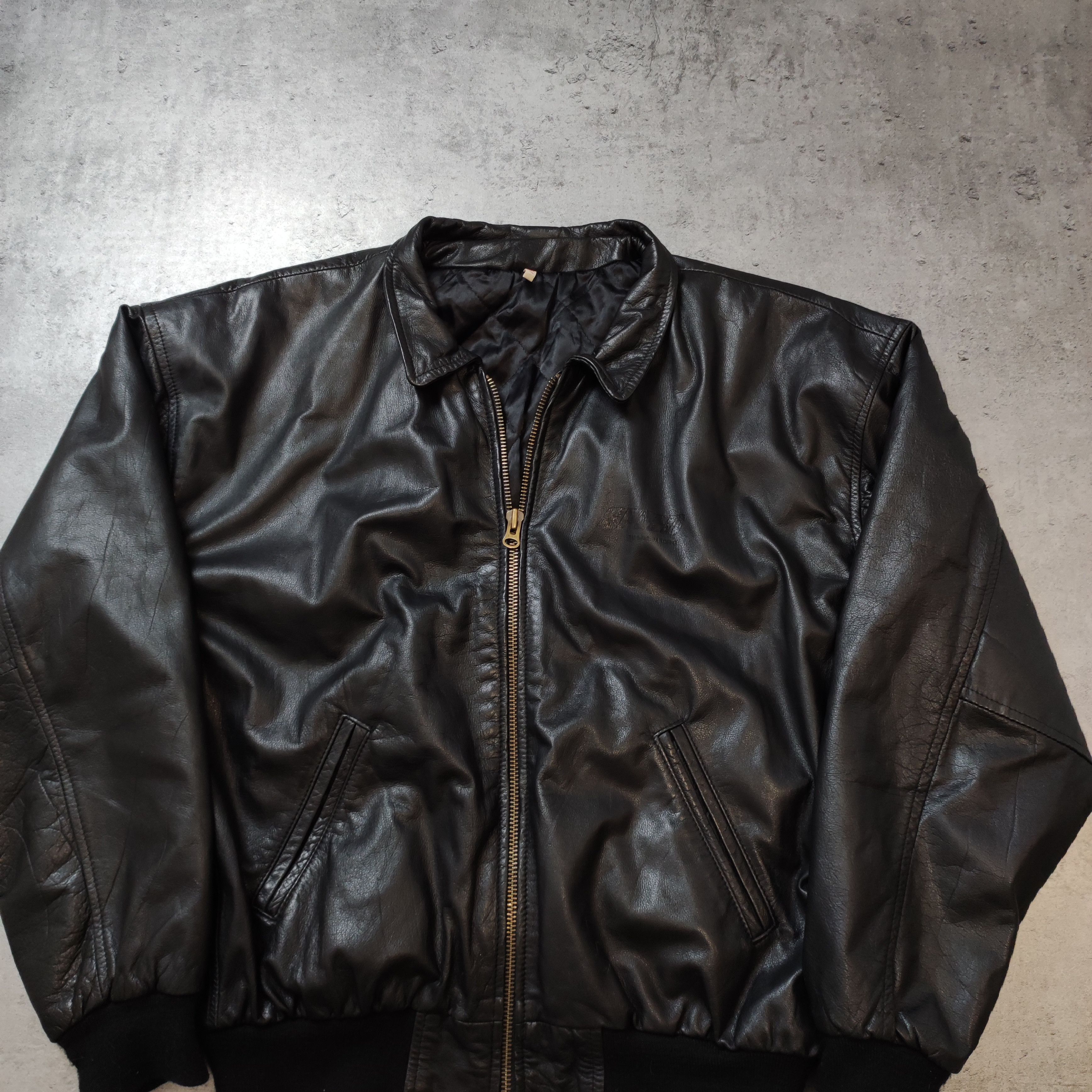 Vintage RARE OG 1994 Speed Heavy Leather Biker Logo Jacket Size US XXL / EU 58 / 5 - 2 Thumbnail
