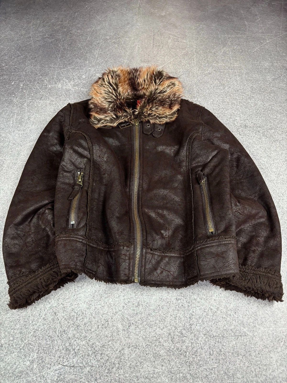 Tornado Mart IF SIX WAS NINE STYLE JAPANESE SHEEPSKIN JACKET FUR HOOD Y2K Size US S / EU 44-46 / 1 - 2 Thumbnail