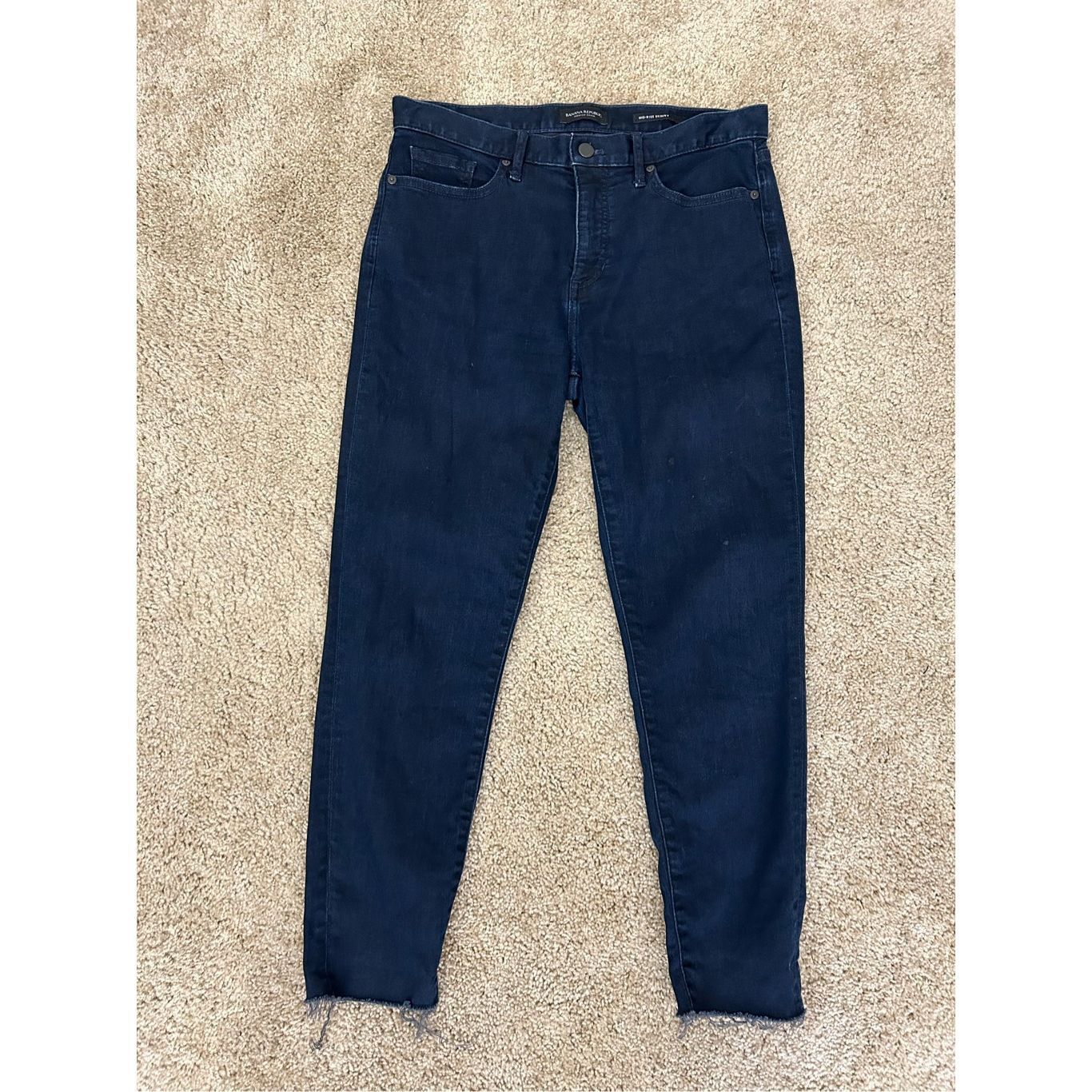 Banana Republic Banana Republic Mid-Rise Dark Wash Blue Skinny Jeans, Size 3 Size 30" / US 8 / IT 44 - 1 Thumbnail