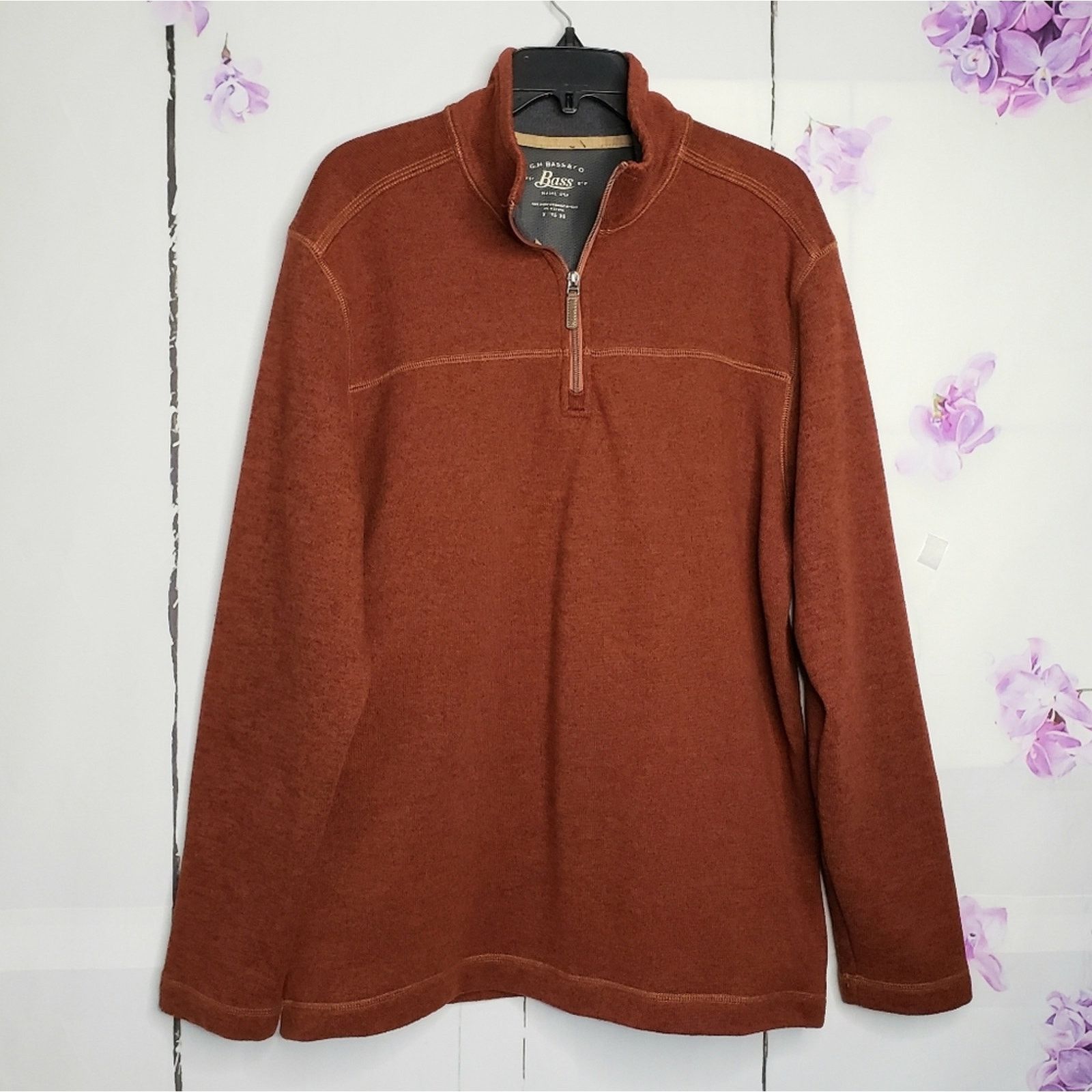 G.H. Bass & Co. Bass Rust Quarter Zip Pullover Sweater Shirt XL Size US XL / EU 56 / 4 - 1 Thumbnail