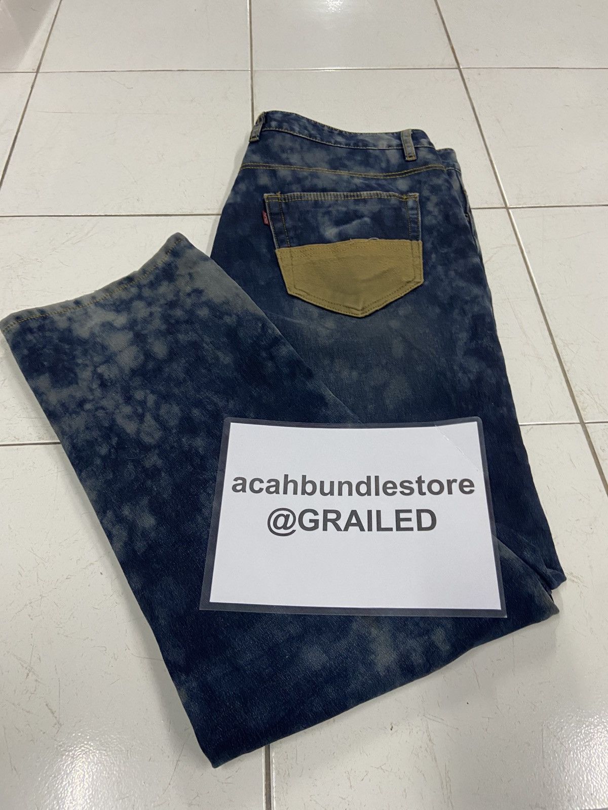 Japanese Brand TBJ ACID WASH FLEECE LINED DENIM JEANS Size US 38 / EU 54 - 21 Thumbnail