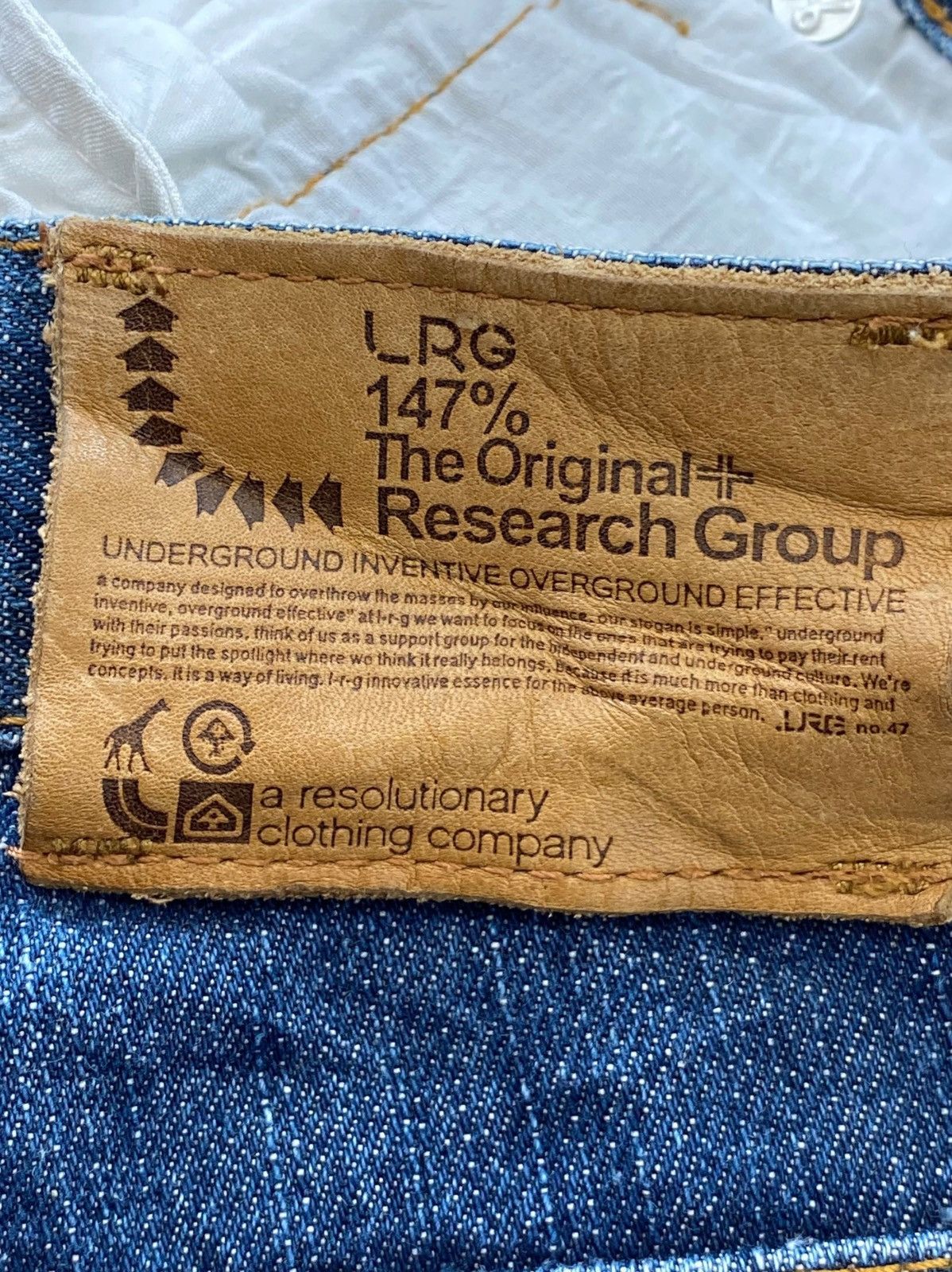 LRG LR Geans Blue Wash Style Straight Leg Jeans Size US 34 / EU 50 - 11 Thumbnail