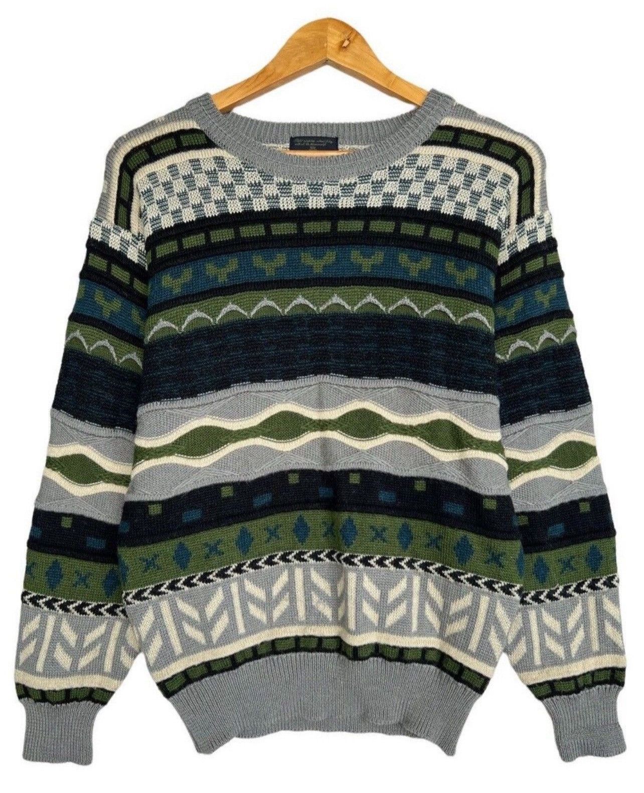 Vintage Vintage Multicolour Art Knitwear Inspired by Coogi Knitwear Size US S / EU 44-46 / 1 - 1 Thumbnail