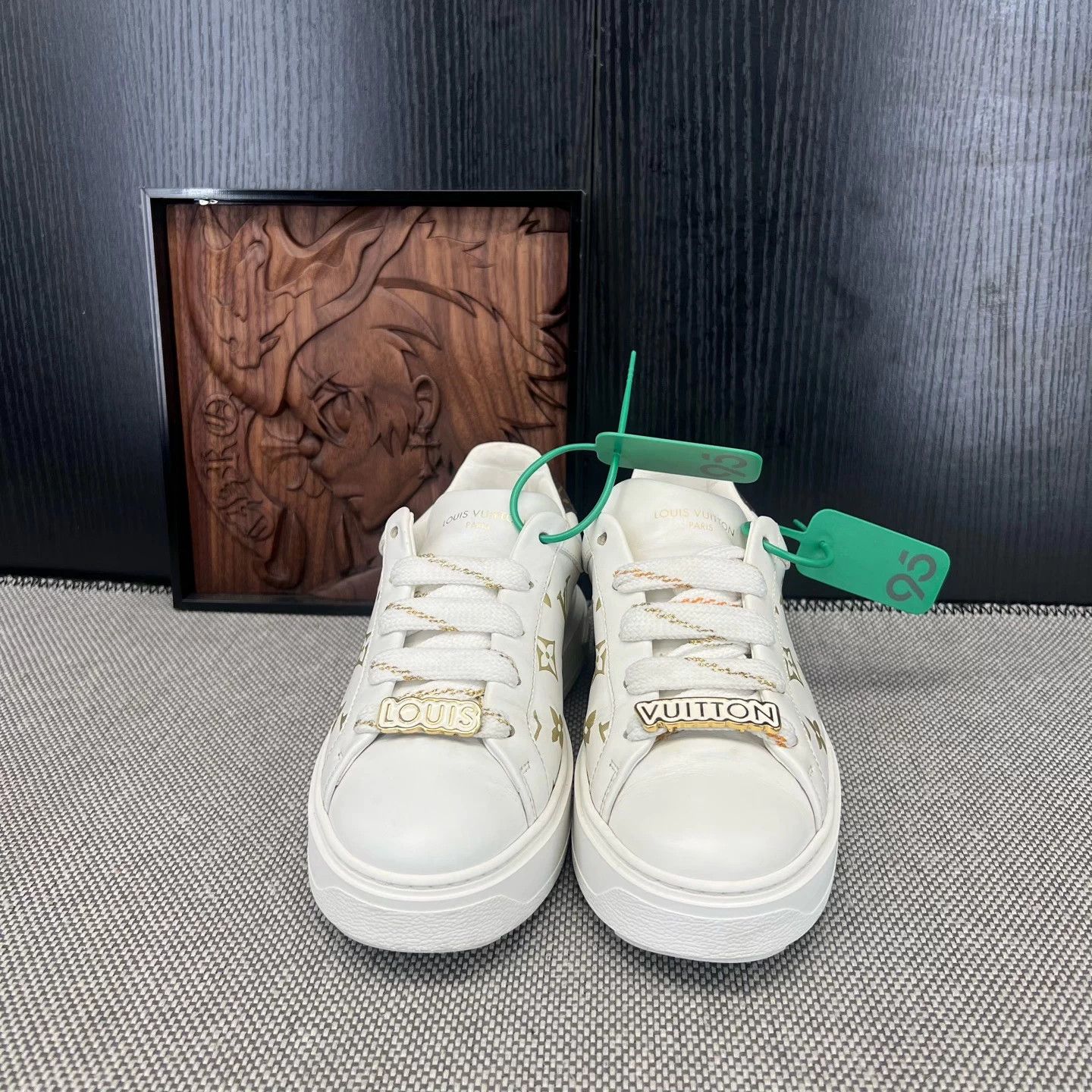 Louis Vuitton LV Time Out Platinum White All Over Print 35.5 Mint Size US 4.5 / IT 34.5 - 5 Thumbnail