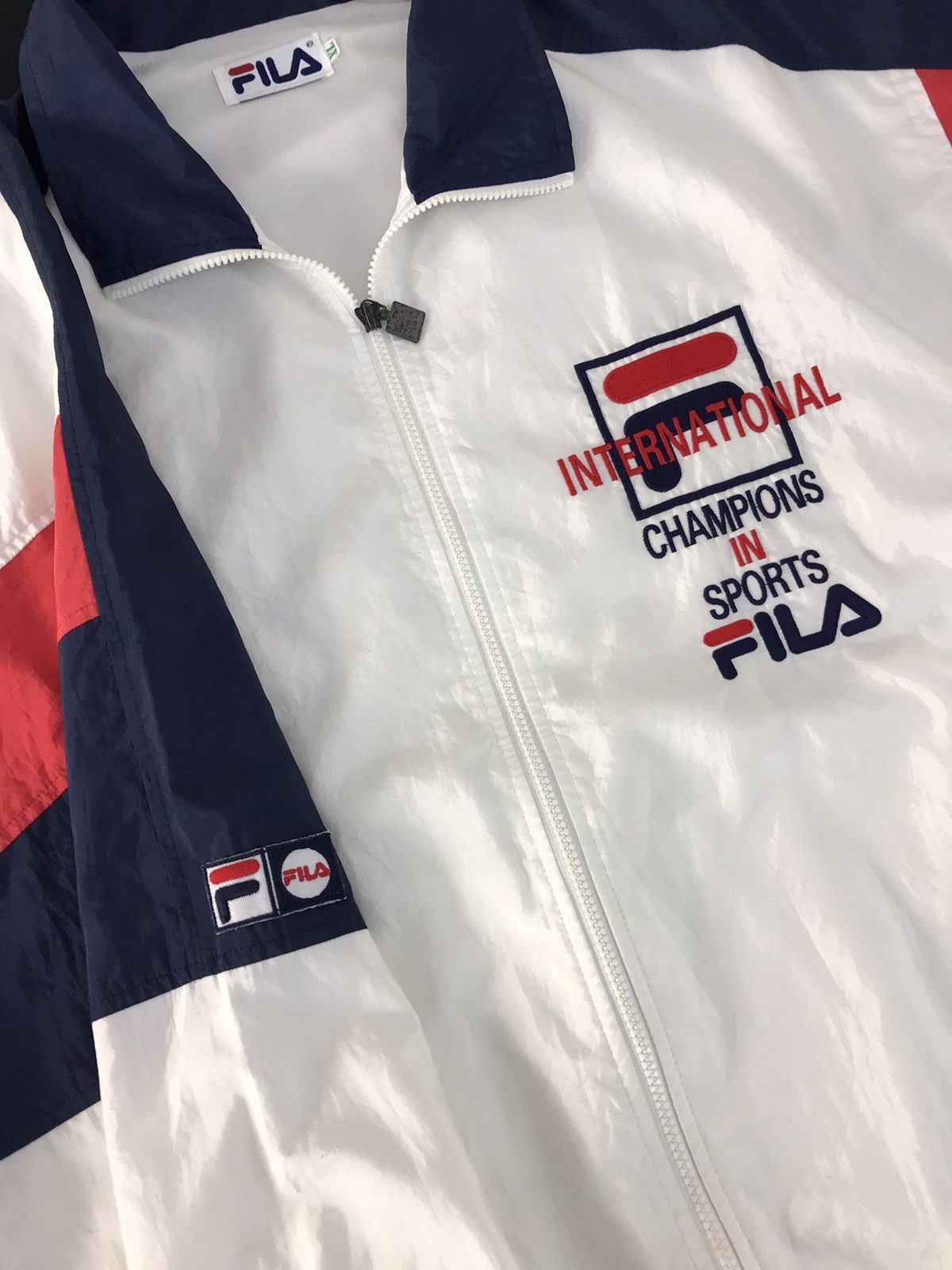 Fila × Vintage Vintage Windbreaker Fila Big Logo Multicolour Zipper Style Size US XL / EU 56 / 4 - 5 Thumbnail