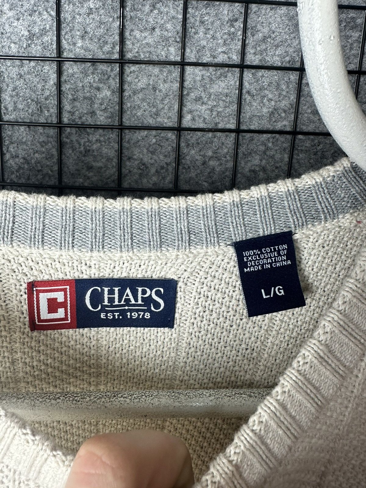 Chaps × Chaps Ralph Lauren × Vintage Chaps Vintage Embroidered Logo Cotton Sweater Size L Size US L / EU 52-54 / 3 - 3 Thumbnail