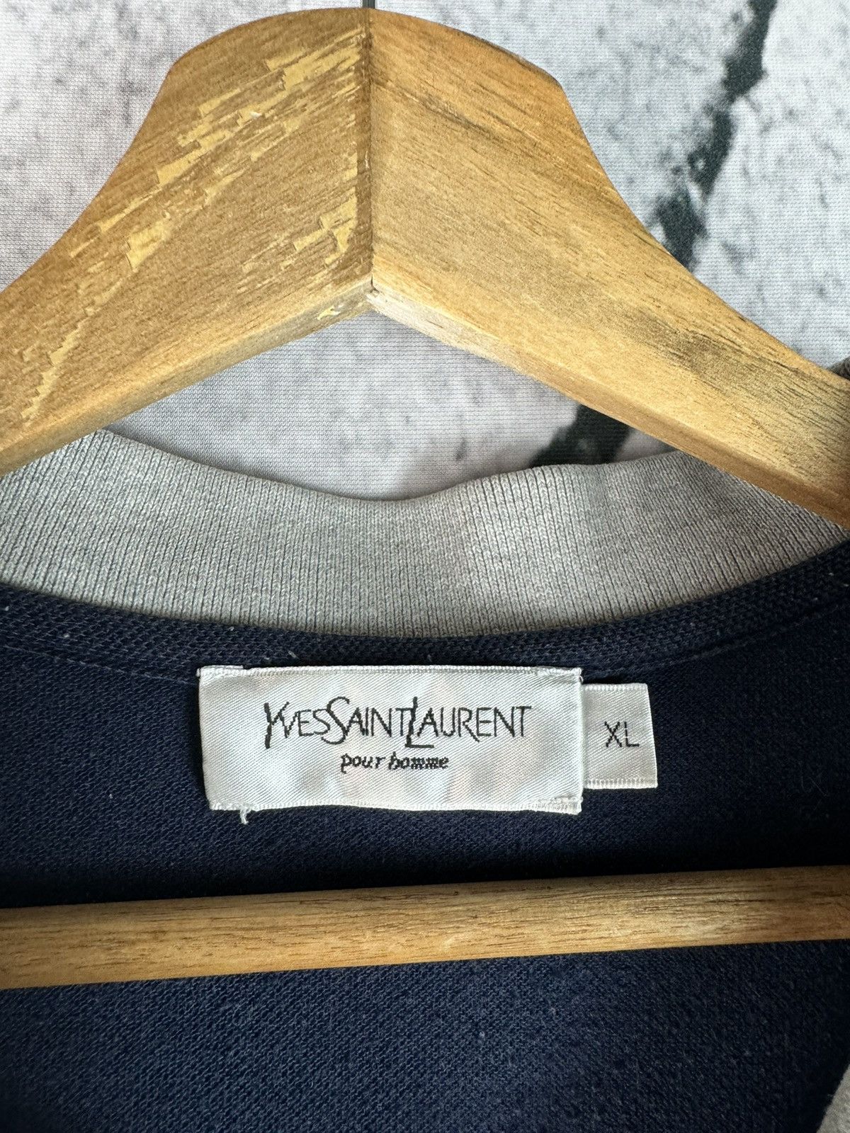 Designer Yves Saint Laurent YSL big logo script polo shirt hype rare Size US XL / EU 56 / 4 - 3 Thumbnail