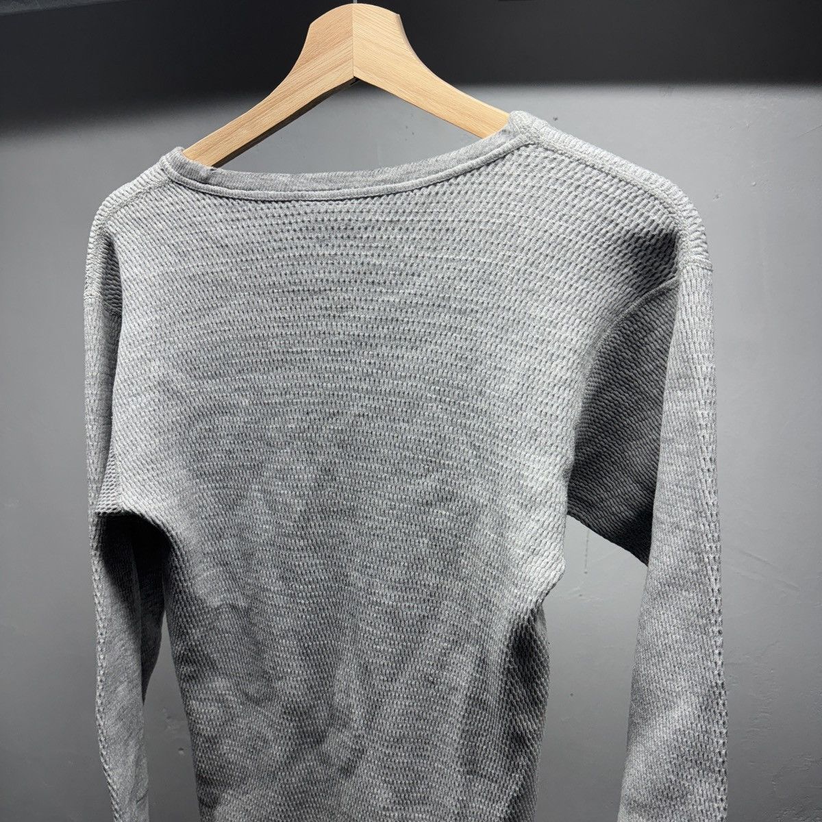 Vintage 70s Grey Thermal Cotton Longsleeve Shirt ERD Grunge Chrome Size US L / EU 52-54 / 3 - 5 Thumbnail