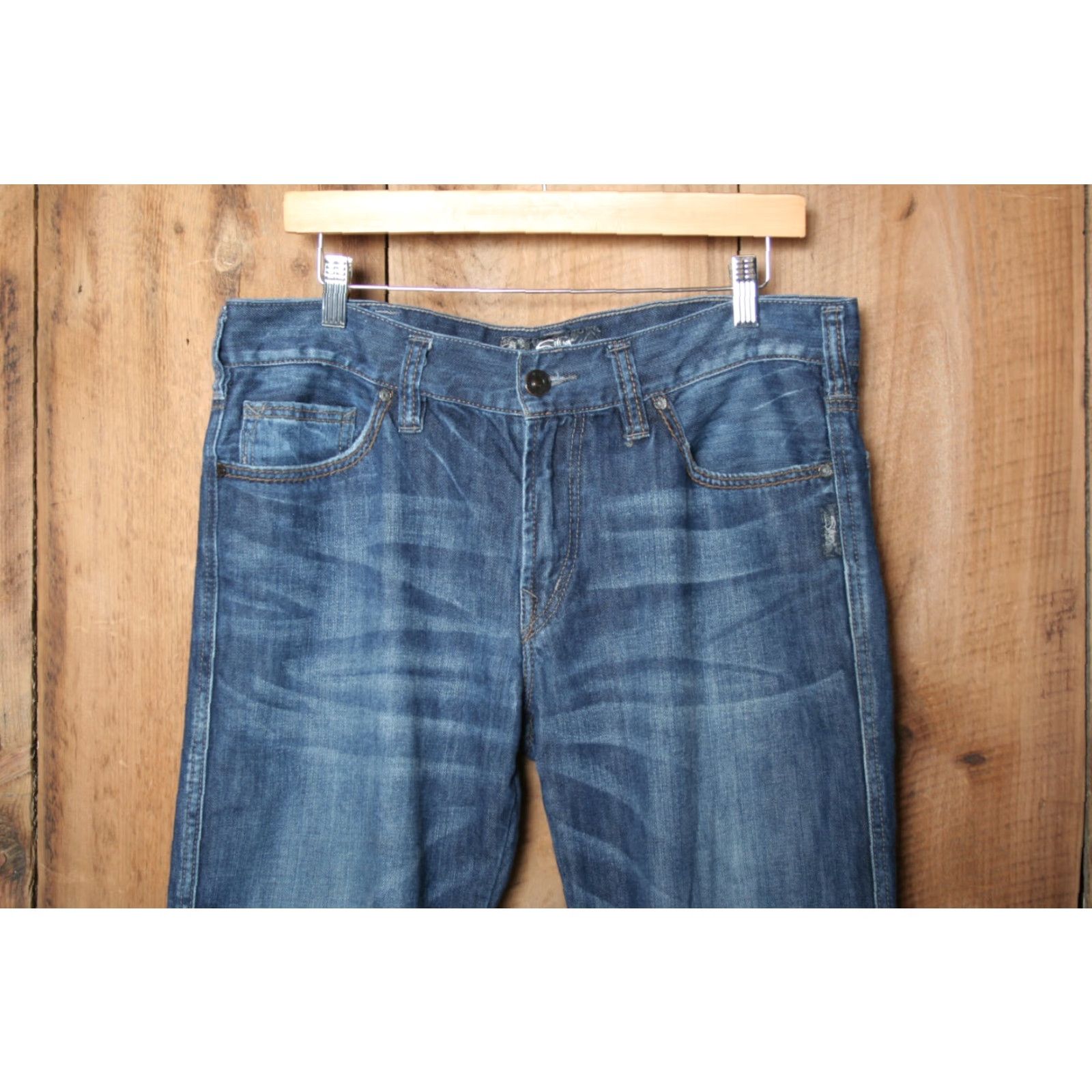 Silver Jeans Co. SILVER Jeans Nash Jeans Straight Blue Denim SZ 33 Regular Men Slim Fit 29 Inseam 34x30 Shrunk to 33x29 Size US 33 - 3 Thumbnail