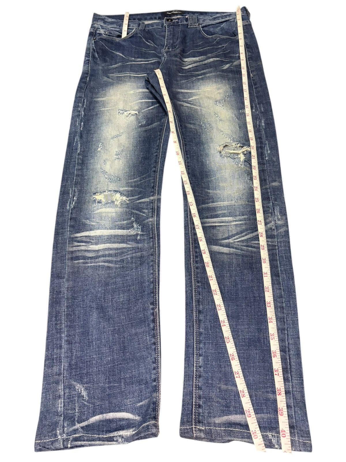 semanticdesign Vintage Semantic Design Faded Wash Distressed Jeans Size US 33 - 7 Thumbnail