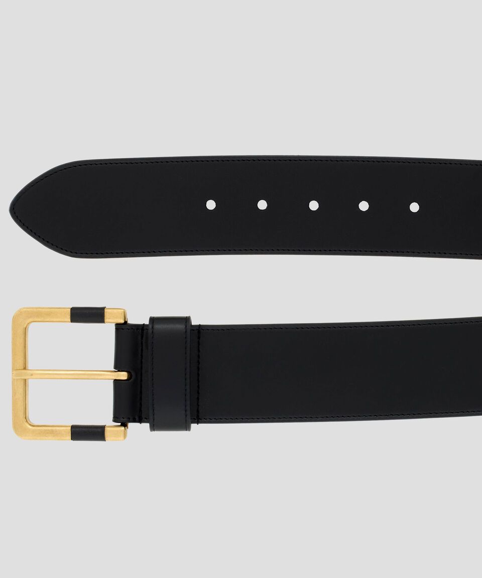 Saint Laurent Paris o1bcso1str1224 Size: 90 /Square Bucklet Large Belt in Black Size ONE SIZE - 2 Thumbnail