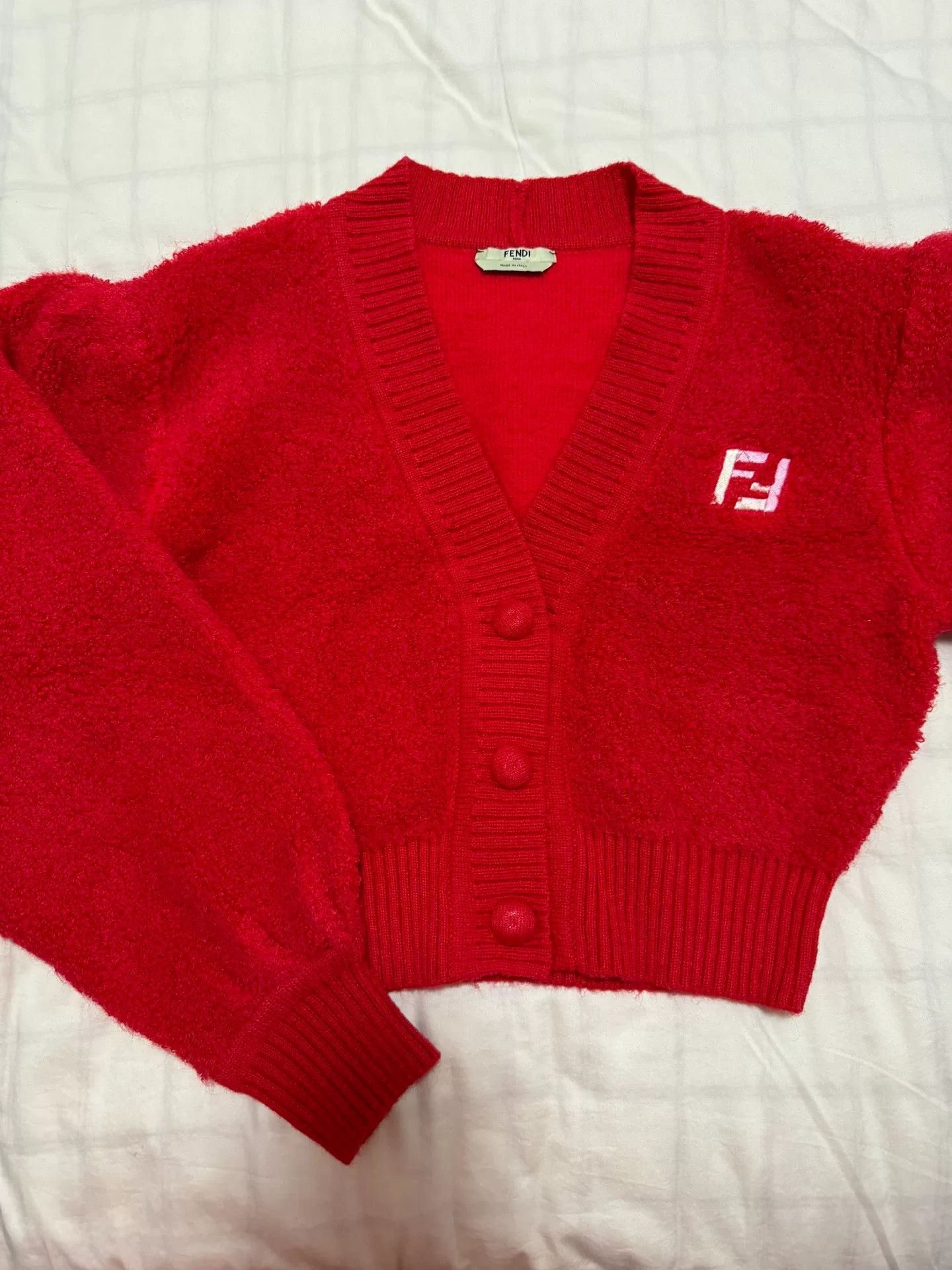 Fendi FENDI 21FW V-neck Embroidered Cardigan Size US M / EU 48-50 / 2 - 1 Thumbnail