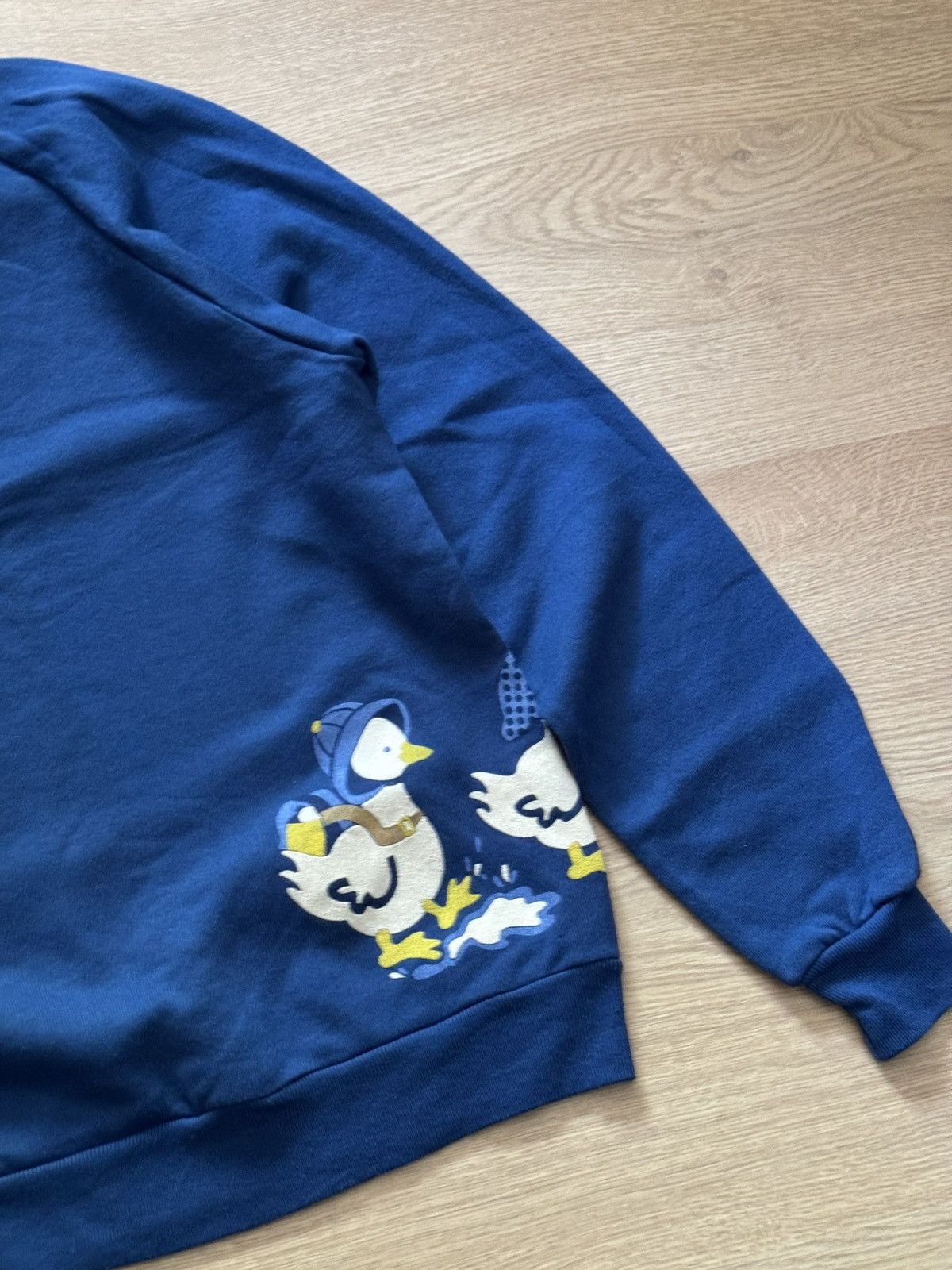 Vintage Vintage 90s Jerzees Women’s Made In USA Duck Blue Sweatshirt Size S / US 4 / IT 40 - 4 Thumbnail